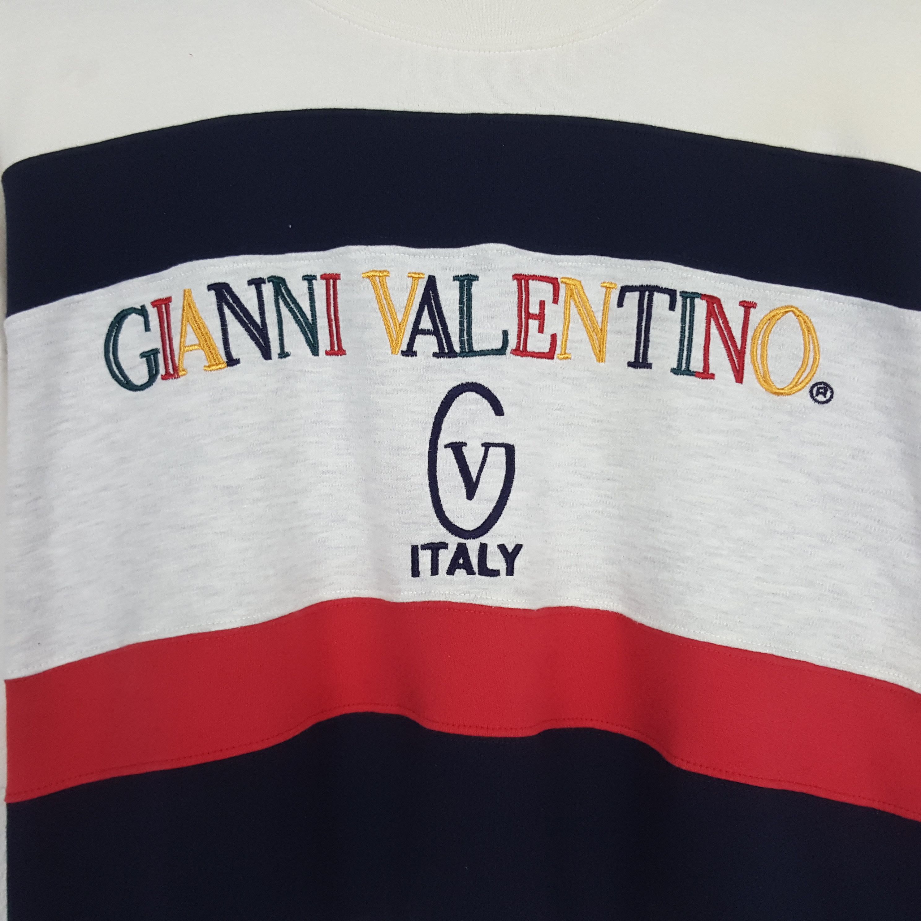 Gianni Valentino × Valentino × Vintage Vintage Gianni Valentino Italy Stripe Tshirt Size US XXL / EU 58 / 5 - 2 Thumbnail