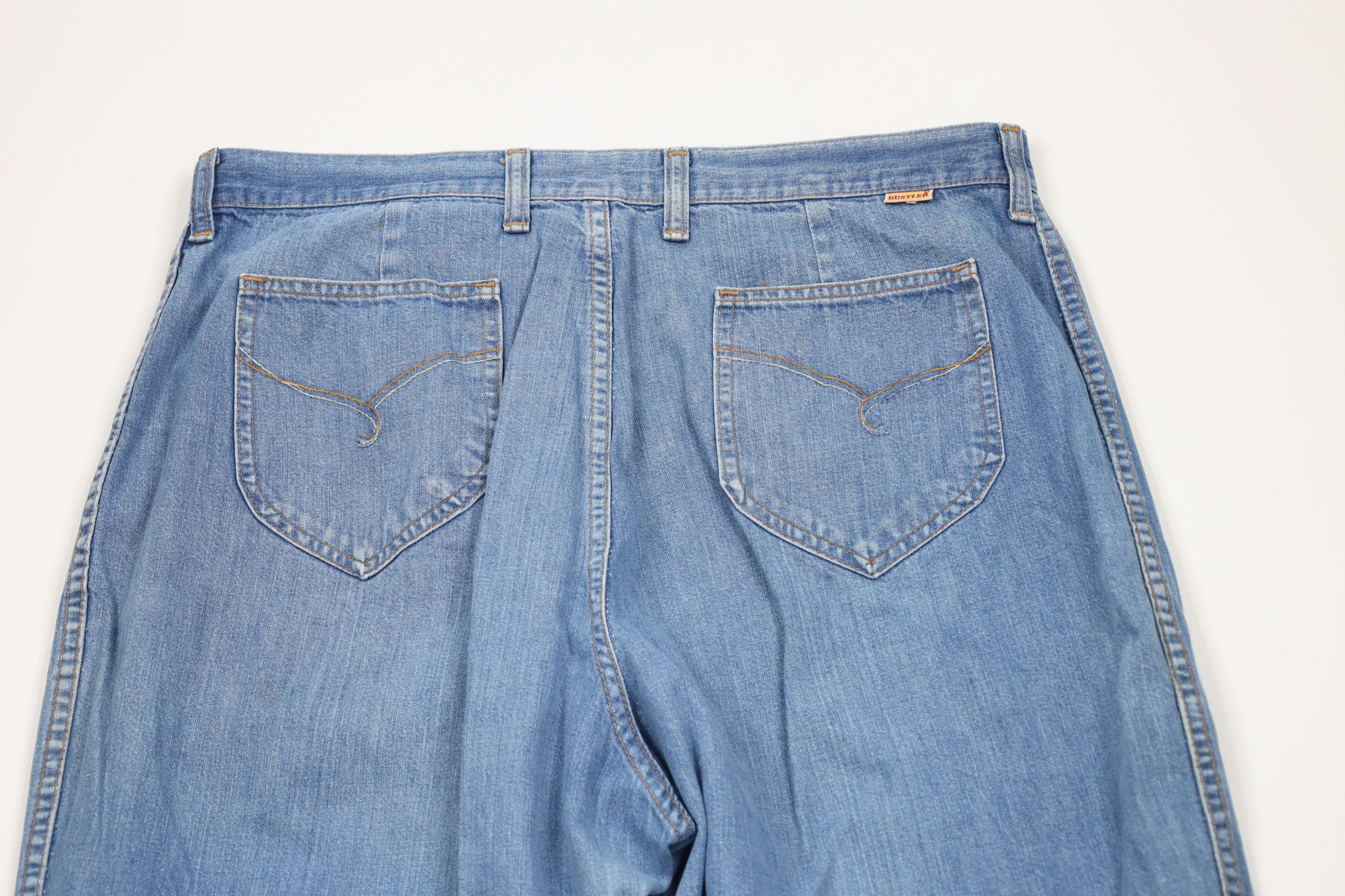 Vintage Vintage 70s Streetwear Relaxed Wide Leg Denim Jeans USA Size 42" / US 20 - 11 Thumbnail