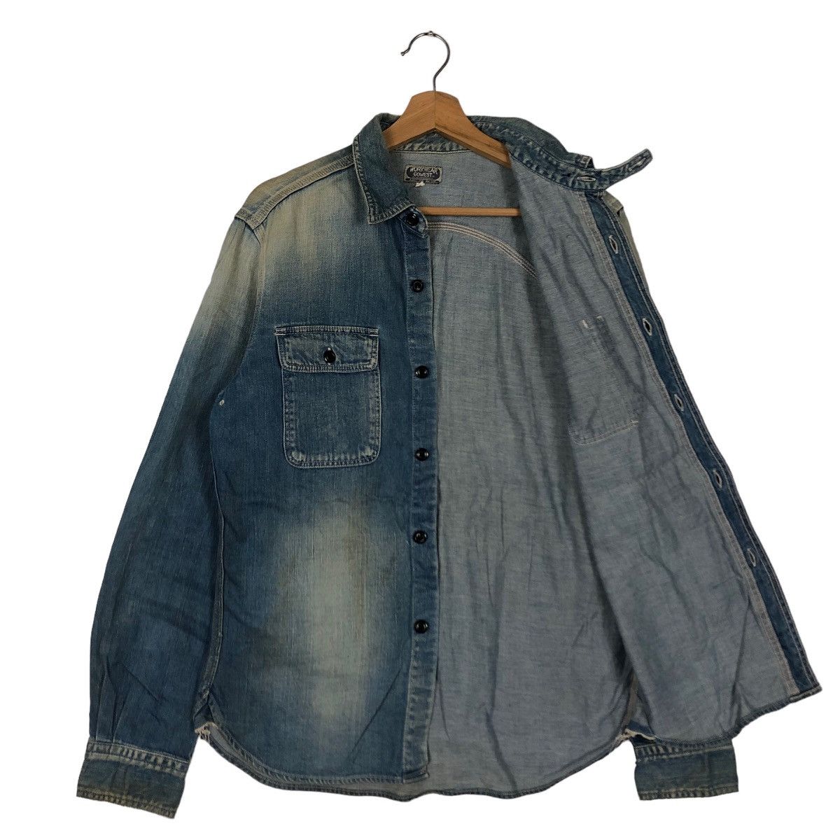 Japanese Brand 🔥90’s Work Wear Gowest Art of Blues Chambray Jacket Denim Size US M / EU 48-50 / 2 - 9 Thumbnail