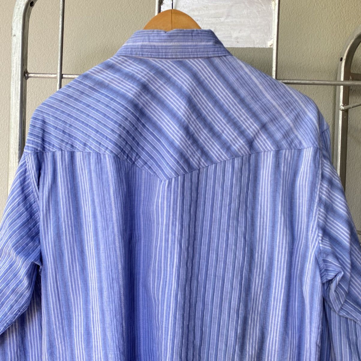 Vintage SHINS AMERICAN Blue Striped Western Shirt Size US L / EU 52-54 / 3 - 12 Thumbnail