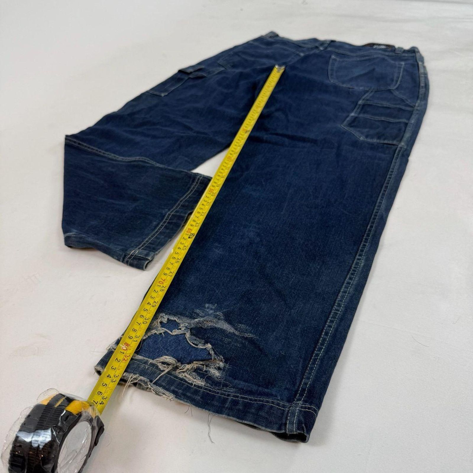 Fubu × JNCO × Vintage Vintage y2k carpenter baggy wide leg archive dark wash jeans Size US 36 / EU 52 - 3 Thumbnail
