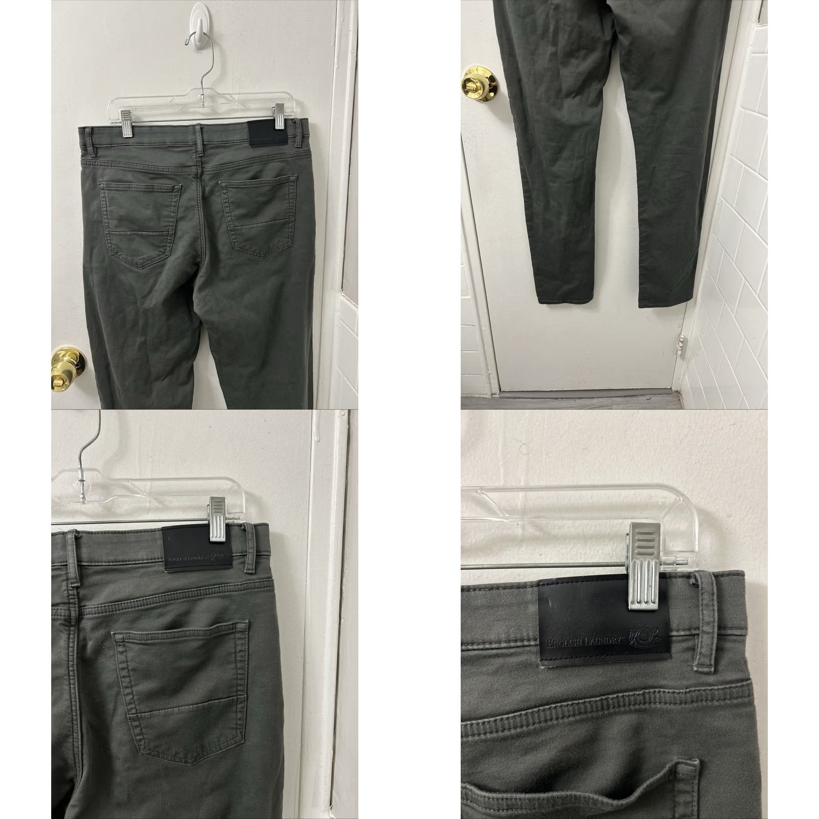 English Laundry English Laundry Pants Mens 34 Gray Chino 34x32 Charcoal Grey Pocket Stretch Size US 34 / EU 50 - 8 Thumbnail