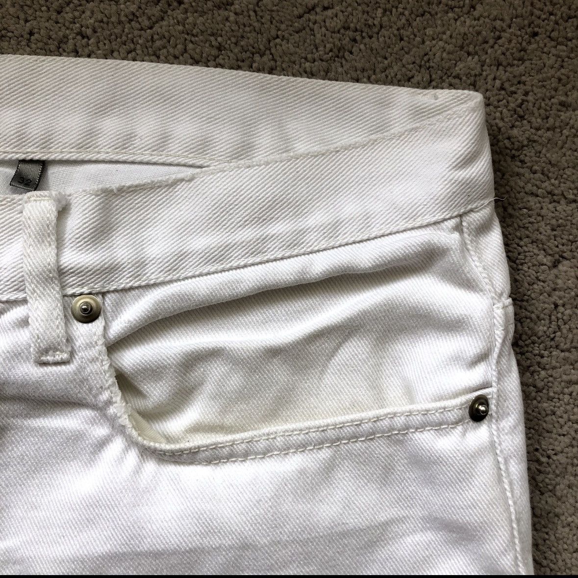Dior Dior Homme White Raw Hem Denim Jeans Size US 32 / EU 48 - 9 Thumbnail
