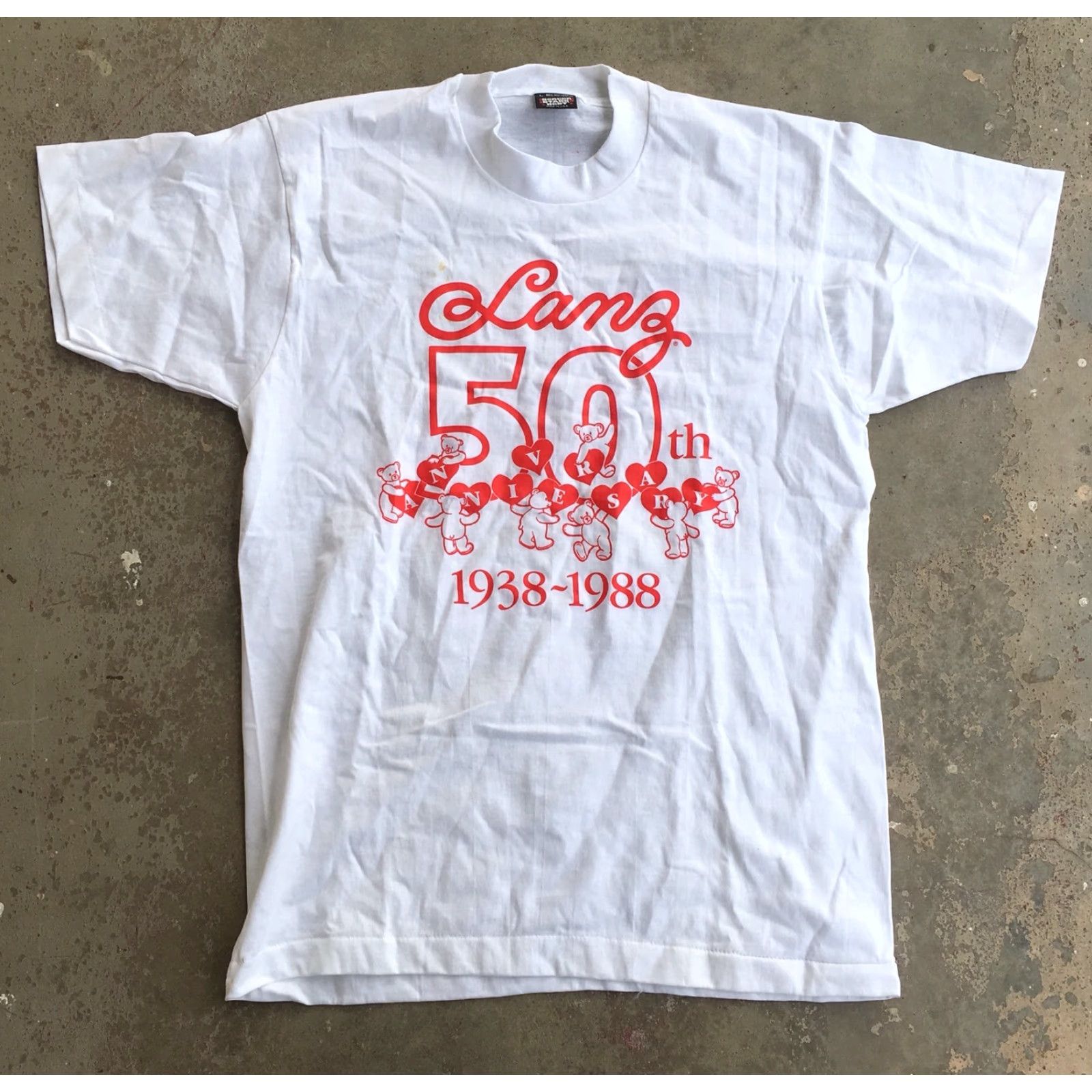 Vintage Lanz 50th Anniversary 1938-1988 T-Shirt Screen Stars Best Made In USA 1980s Sz L Shirt Unisex White 1980s Mens Womens Boys Girls Size US L / EU 52-54 / 3 - 3 Thumbnail