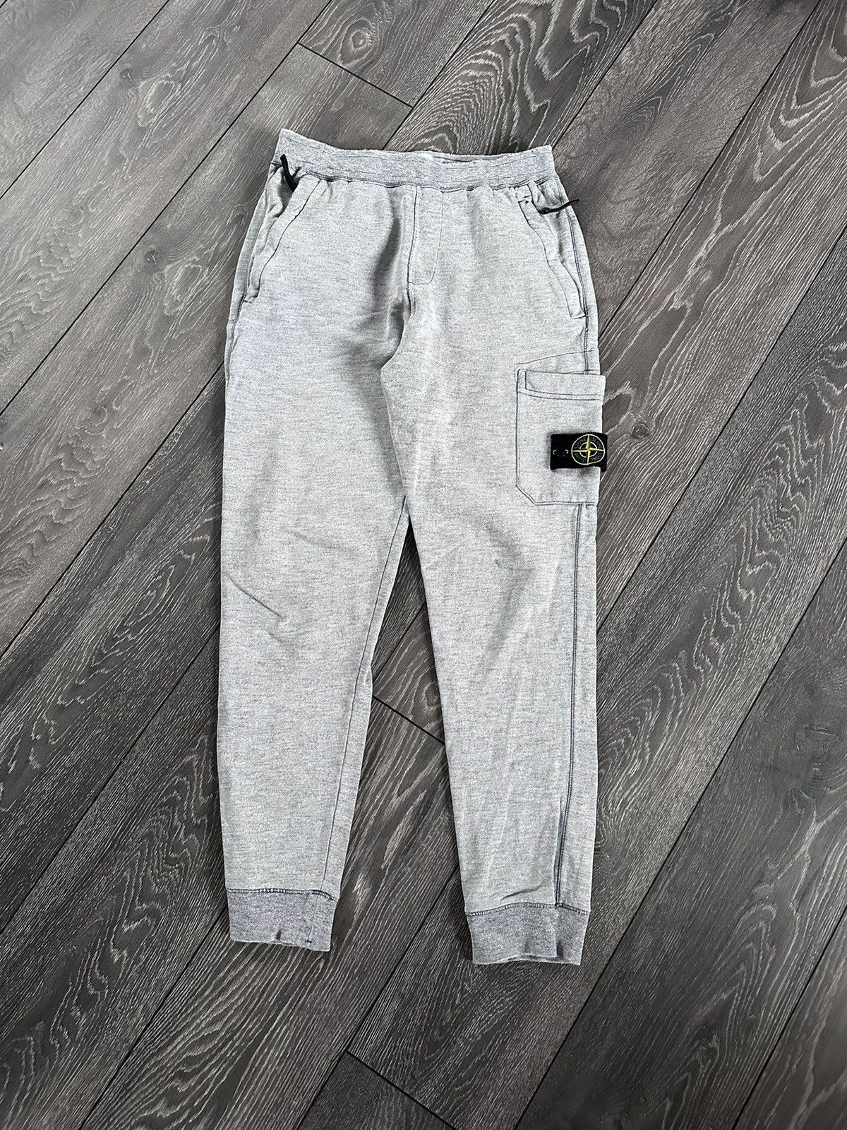 image of Stone Island Grey Cargo Sweatpants Size Medium, Men's