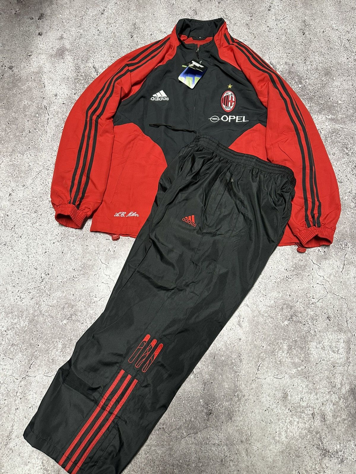 Japanese Brand Vintage Adidas AC Milan 2000s Traning Track Suit Y2K Japan Size US XL / EU 56 / 4 - 1 Thumbnail