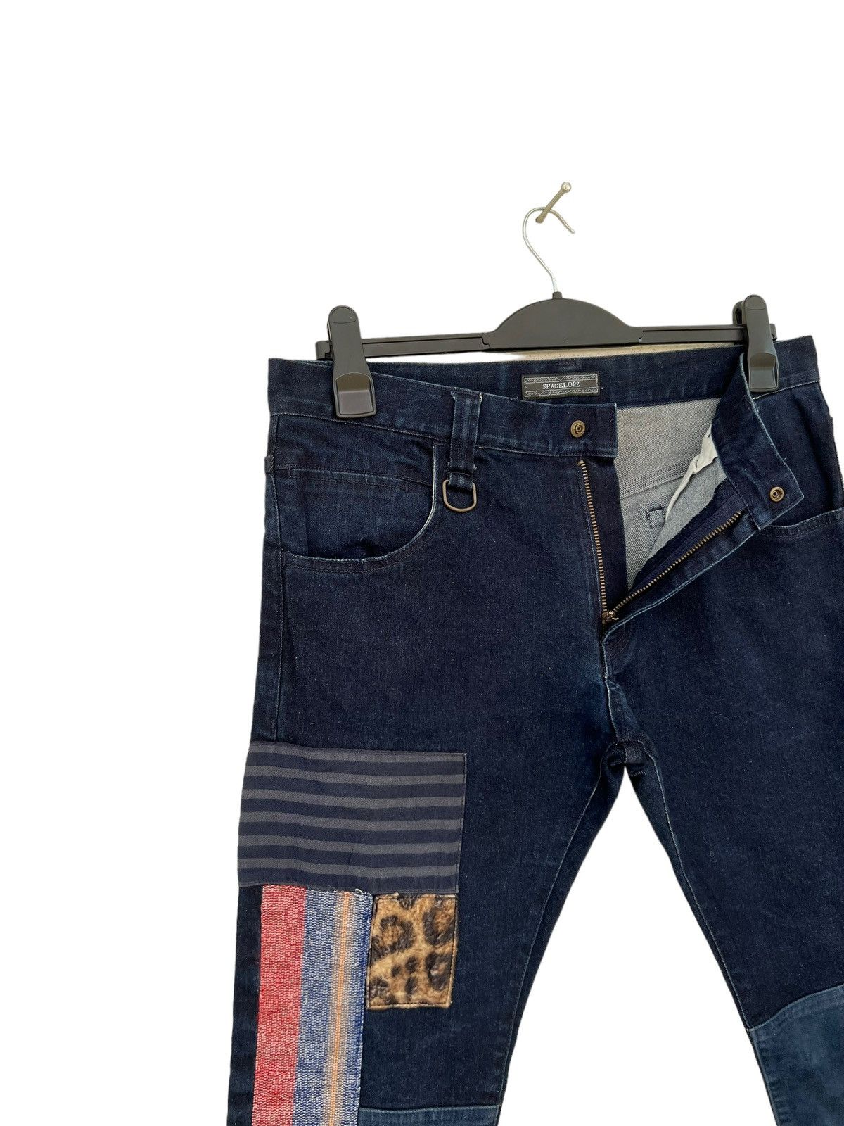 Indigo SPACELORZ Japan Boro Patchwork Indigo Blue Slim Denim Jeans Size US 32 / EU 48 - 8 Thumbnail
