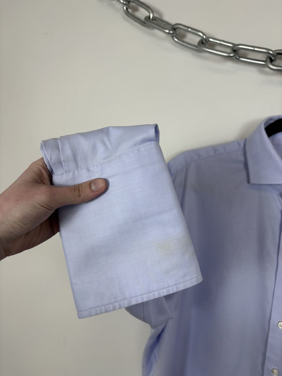 Other Emanuel Berg Men’s Blue Pinstripe Button Up Dress Shirt Size US XL / EU 56 / 4 - 9 Thumbnail