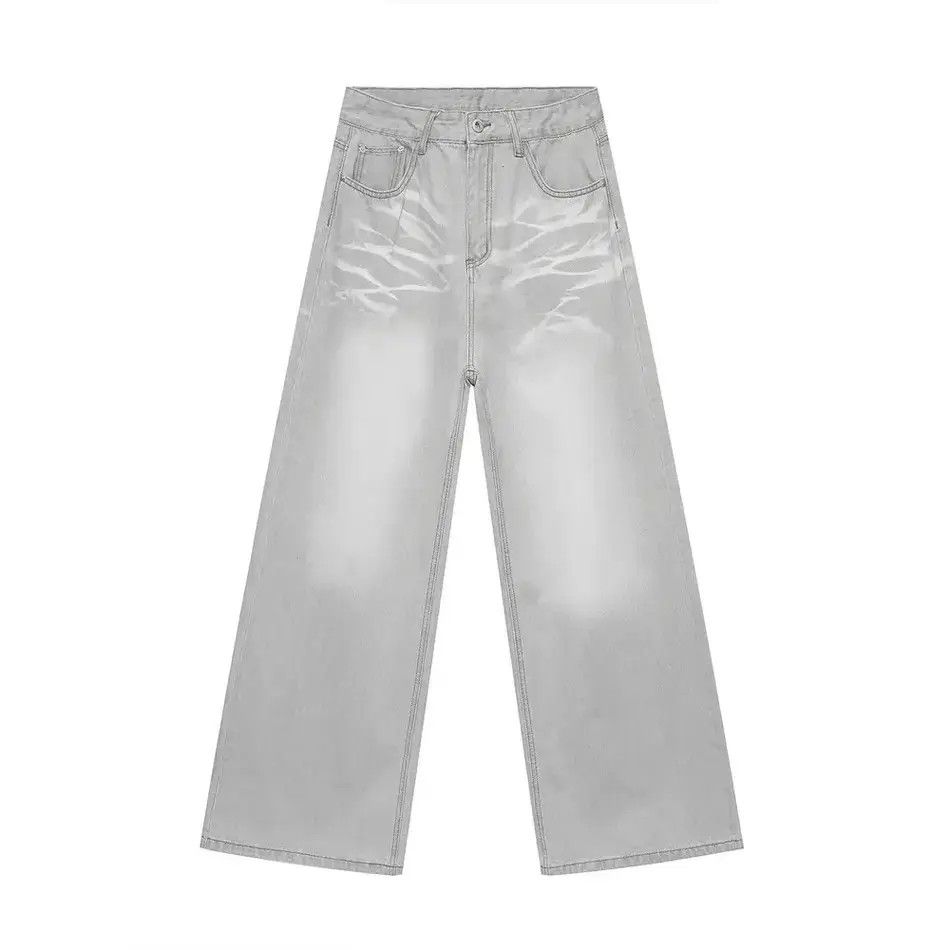 Japanese Brand Retro straight tube loose cat whisker jeans Size US 32 / EU 48 - 6 Thumbnail