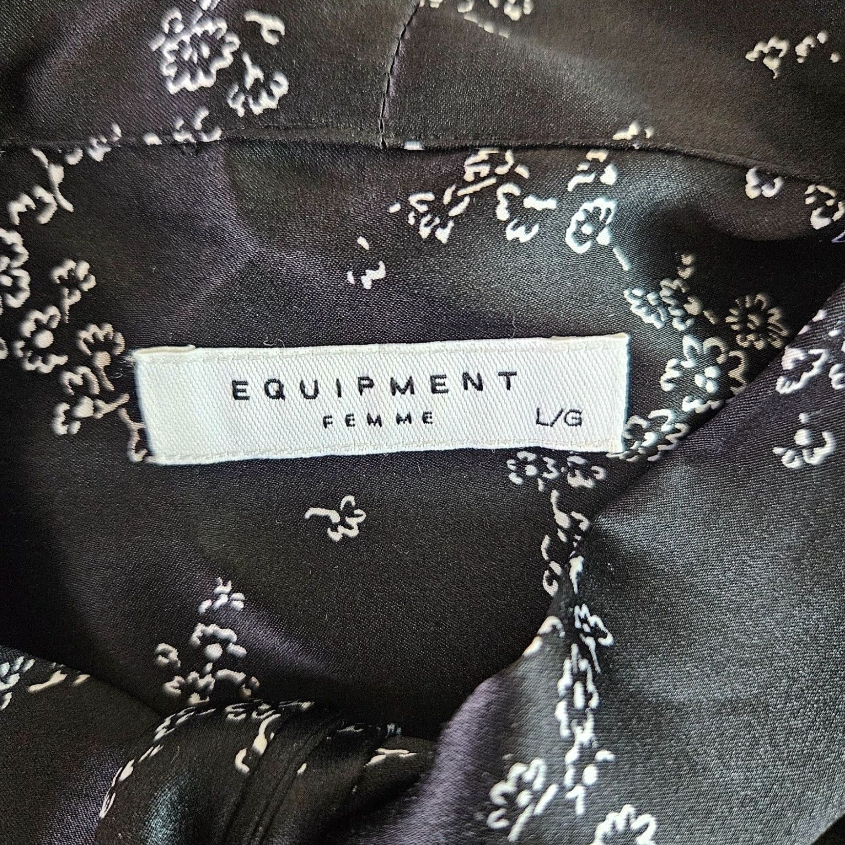 Equipment Equipment Femme Natalie Tie Neck Silk Dress Sz Large Black Floral Dress Womens Size L / US 10 / IT 46 - 6 Thumbnail