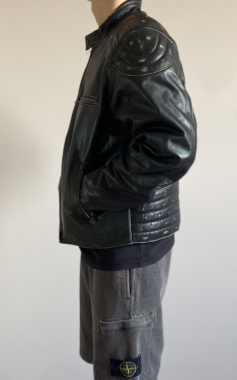 Vintage Buffalo Leather Jacket Distressed Effect Coat Size US XL / EU 56 / 4 - 16 Thumbnail