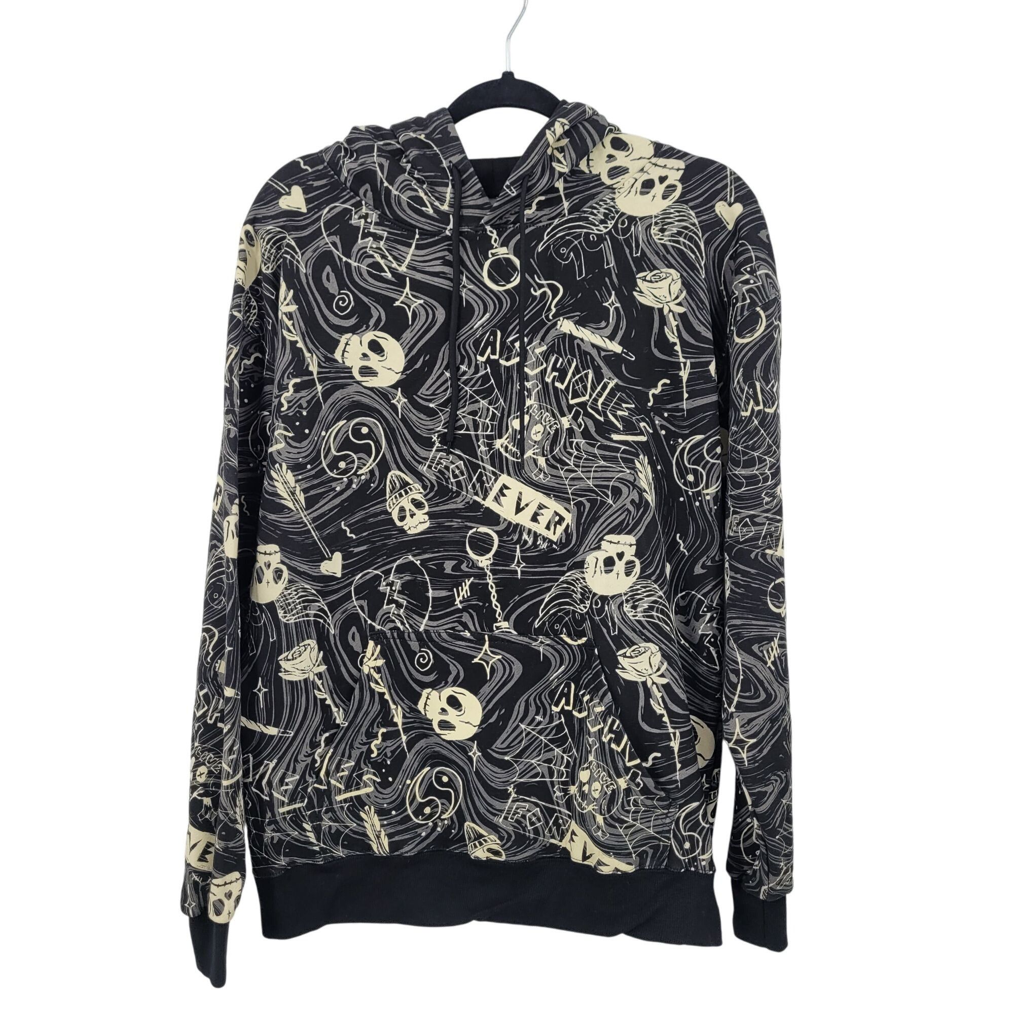 Other Y2K Unisex Black Graphic Hoodie Sz M Skull Skater Grunge Got Size US M / EU 48-50 / 2 - 1 Thumbnail