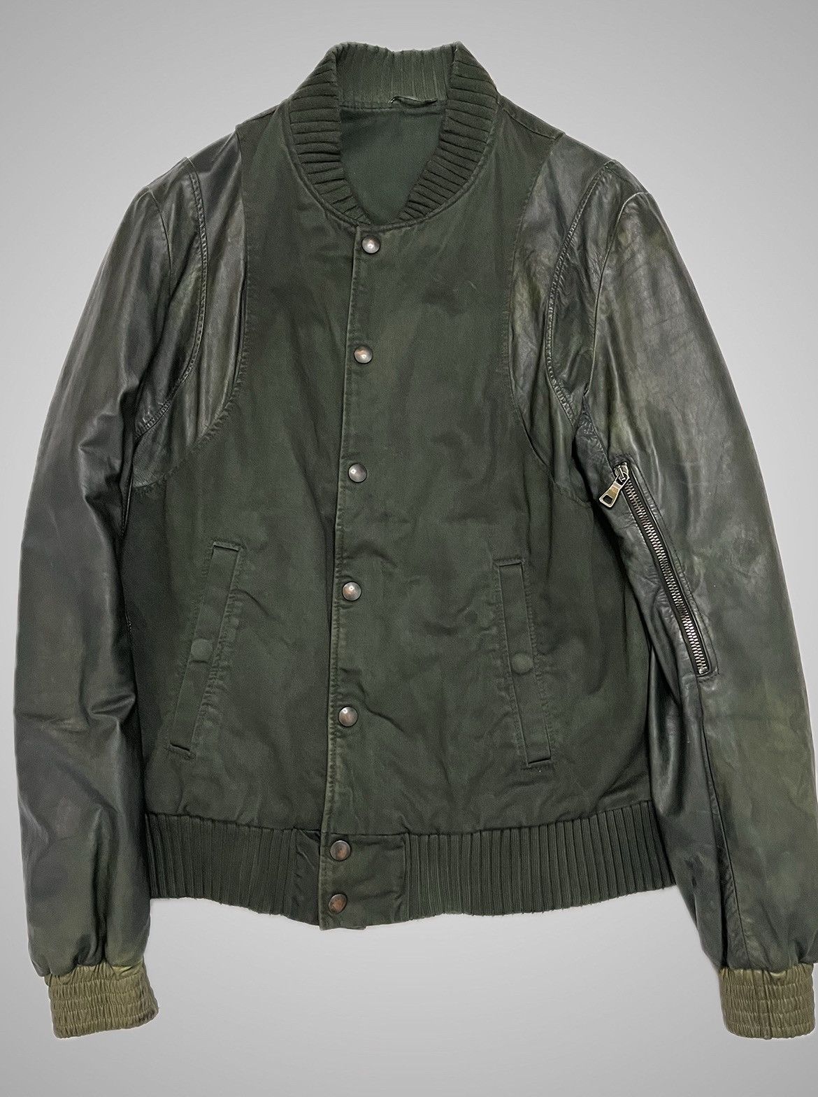Balmain DECARNIN Balmain SS11 LEATHER AND CANVAS Teddy Jacket RARE Size US M / EU 48-50 / 2 - 1 Thumbnail
