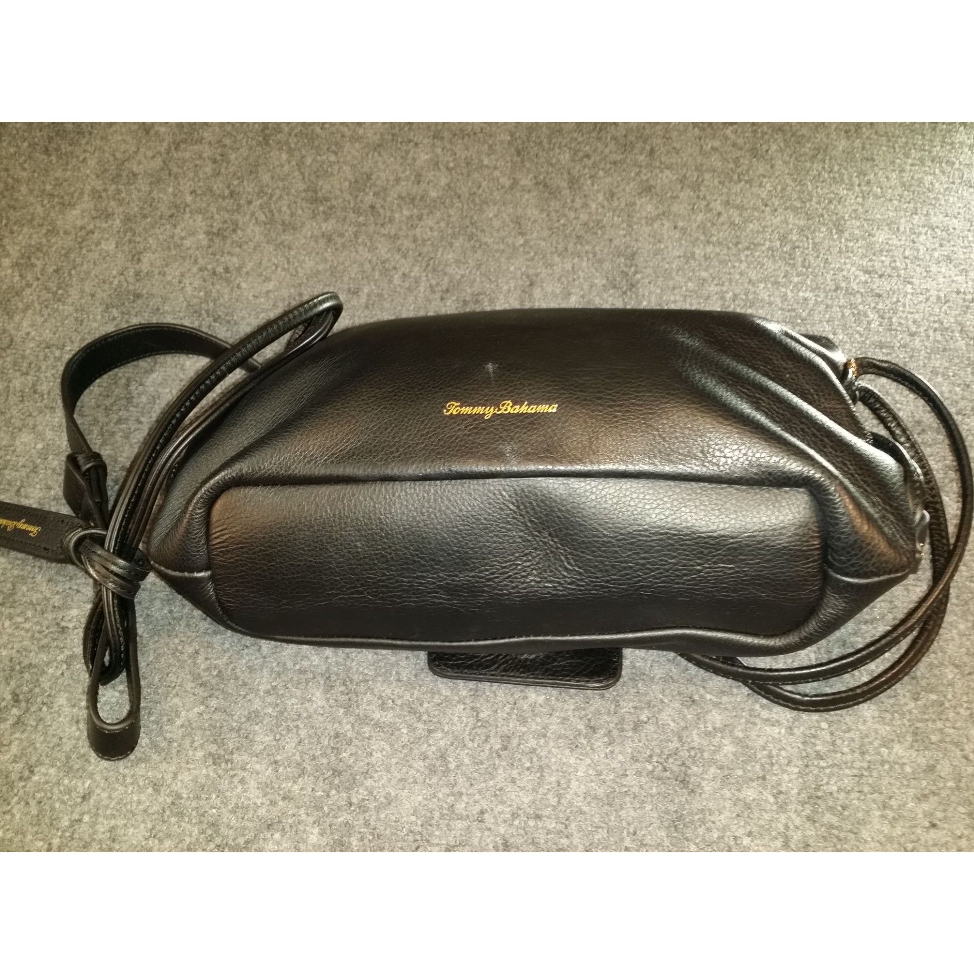 Tommy Bahama Tommy Bahama Crossbody Bag Black Leather Embroidered Gold To Size ONE SIZE - 8 Thumbnail