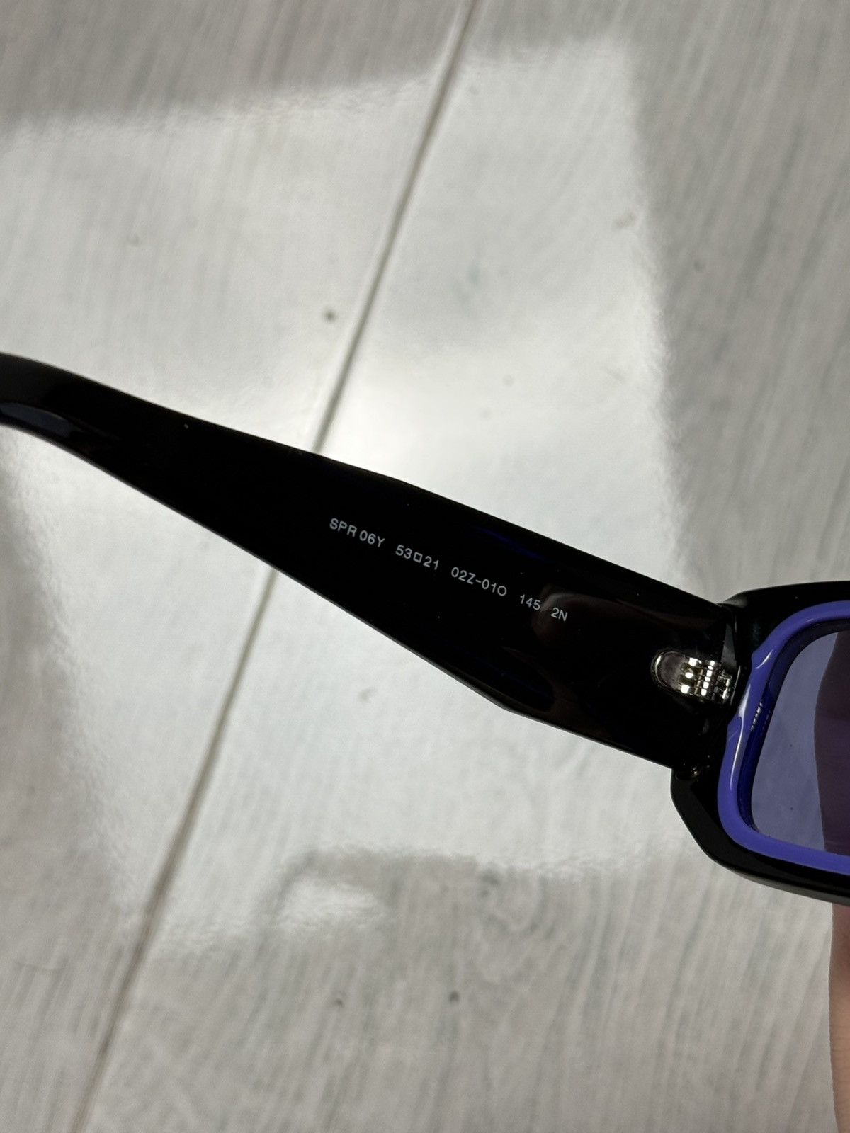 Prada Prada Sunglasses PR 06YS Black with Violet Lenses Size ONE SIZE - 7 Thumbnail