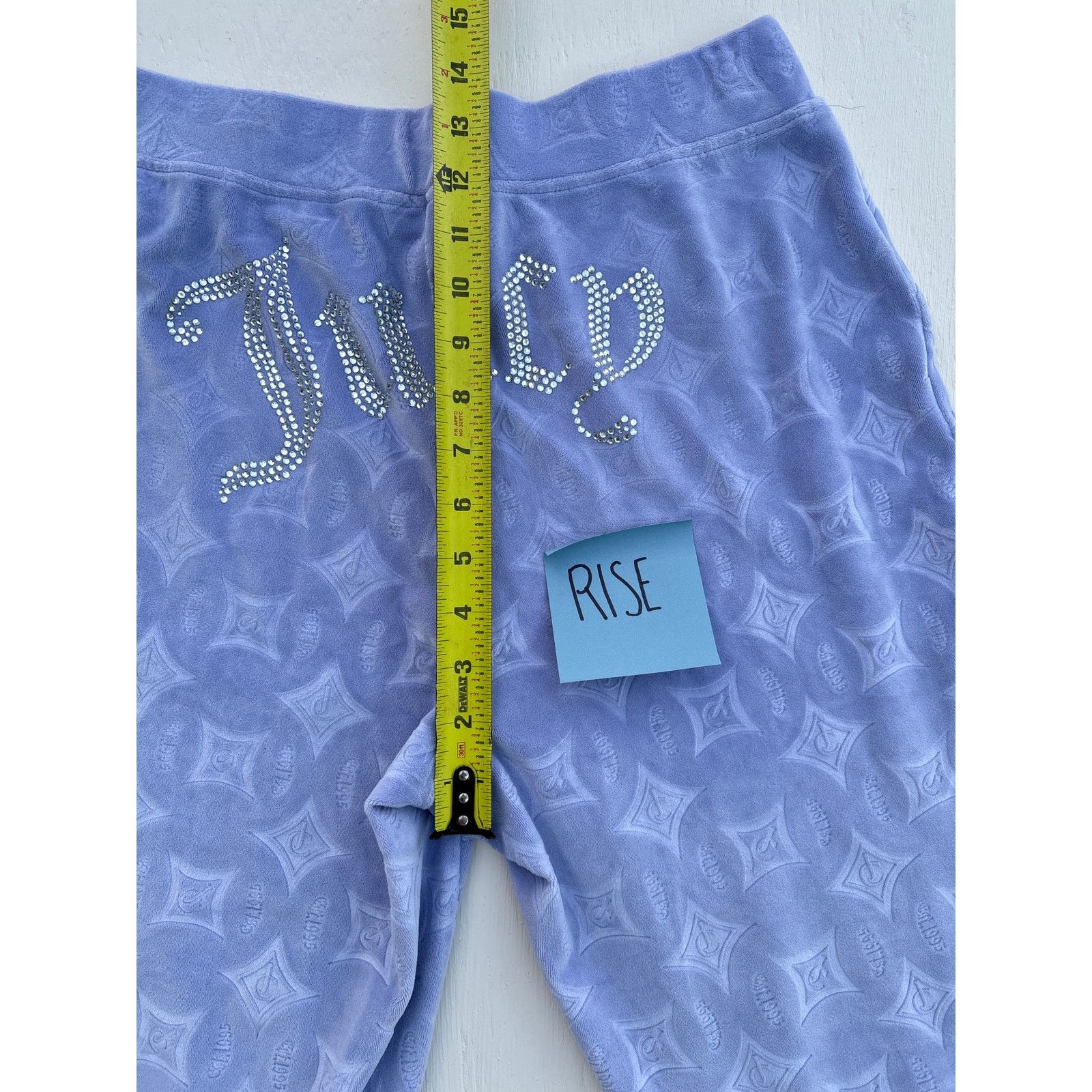 Juicy Couture JUICY Couture Pastel Blue Embossed Velour Jogger Pants Size 28" / US 6 / IT 42 - 4 Thumbnail