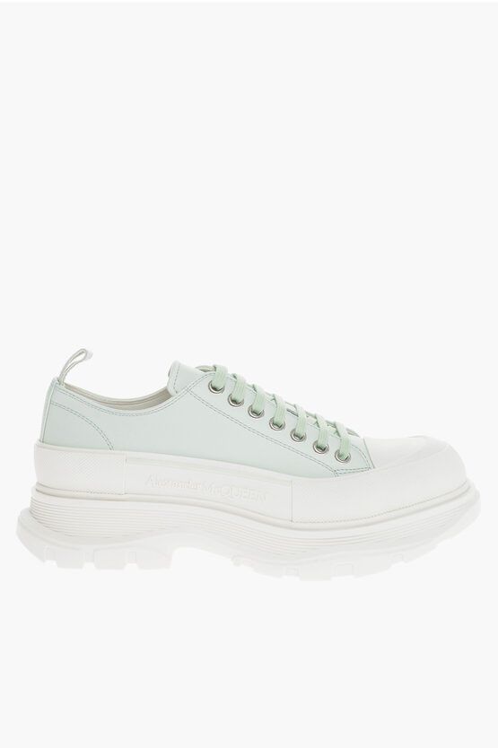Alexander McQueen o1y1024 Low-Top Sneakers in Light Green & White Size US 11 / EU 44 - 2 Thumbnail