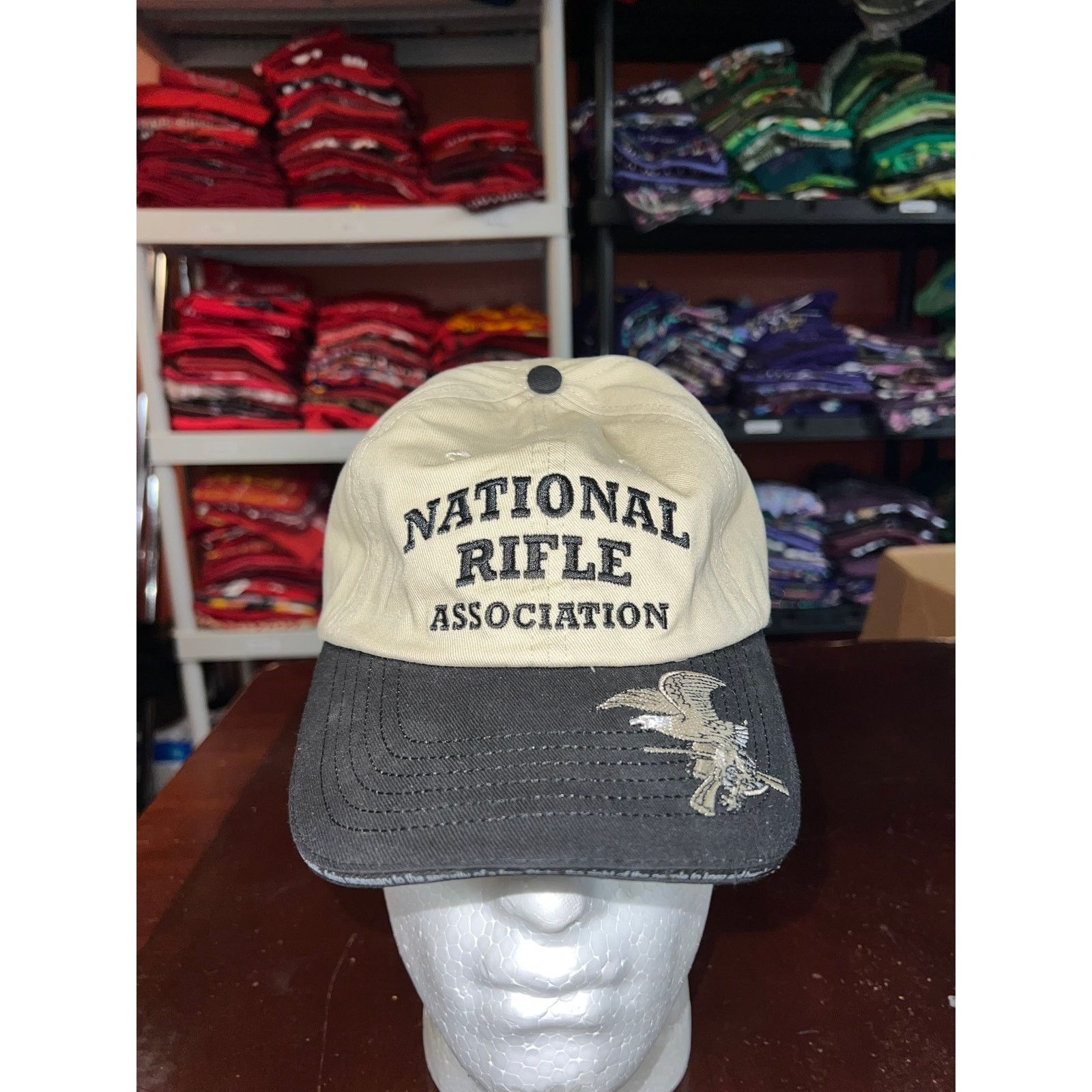 Vintage NRA Hat National Rifle Association Eagle Graphic Brown Cap Size ONE SIZE - 1 Thumbnail