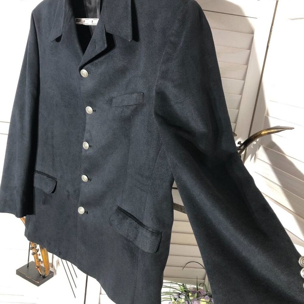 Vintage Vintage suede leather blazer suit jacket navy blue Sz XL Size 38L - 12 Thumbnail