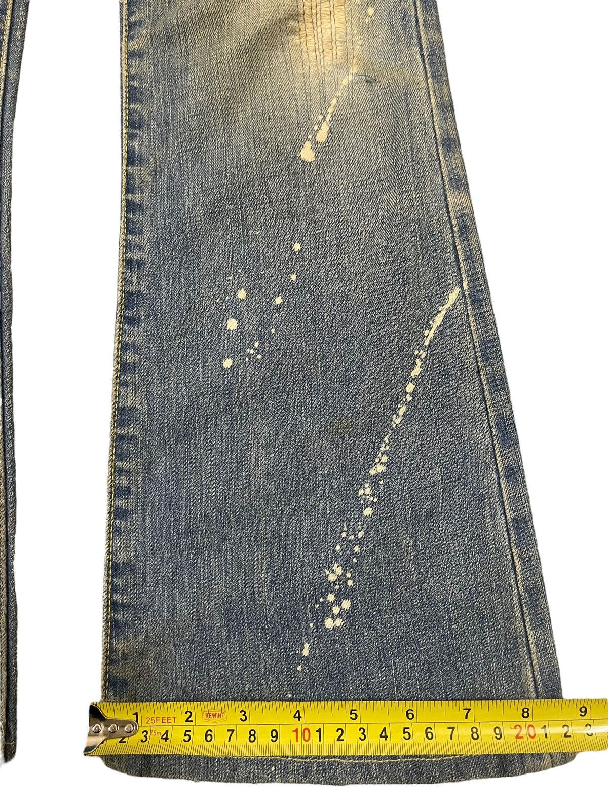 Hysteric Glamour Vintage Japanese Mud Wash Distress Paint Splatter Flare Jean Size 27" / US 4 / IT 40 - 14 Thumbnail