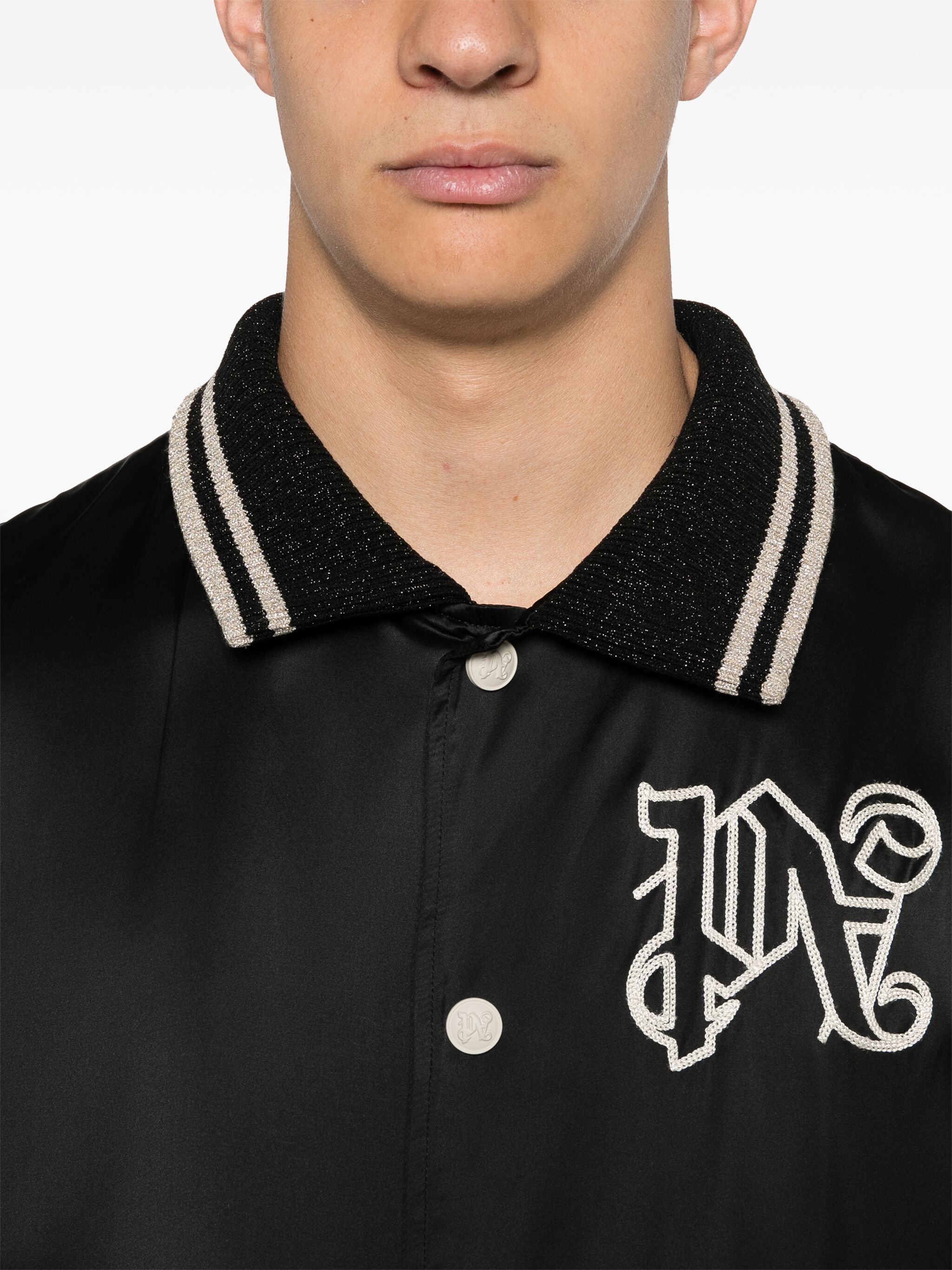Palm Angels o1s22i1n1224 Satin Varsity Jacket in Black Size US M / EU 48-50 / 2 - 5 Thumbnail