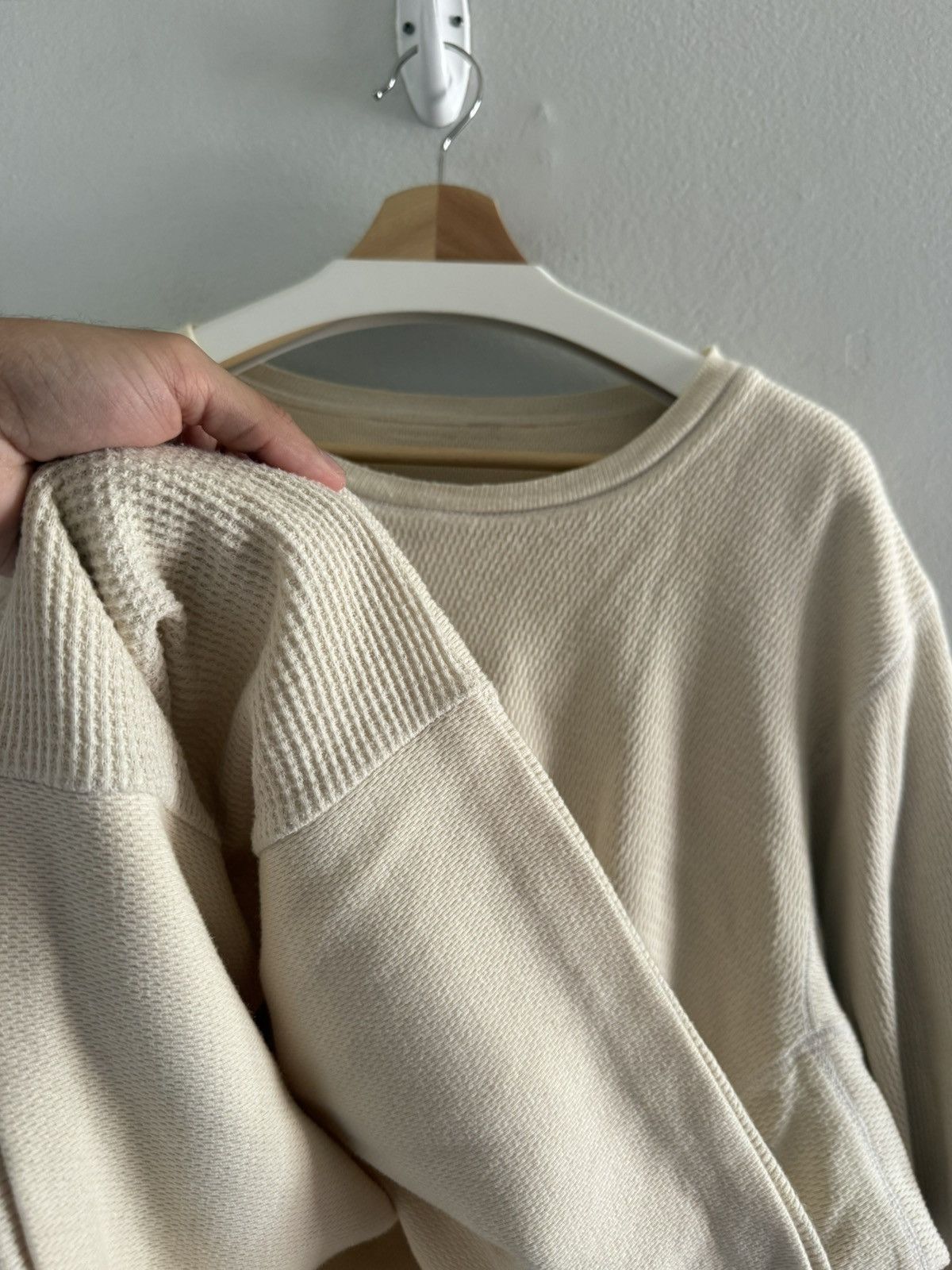 Kanye West SAMPLE Yeezy Season 7 Double Layer Thermal Upcycled Crewneck Size US L / EU 52-54 / 3 - 13 Thumbnail