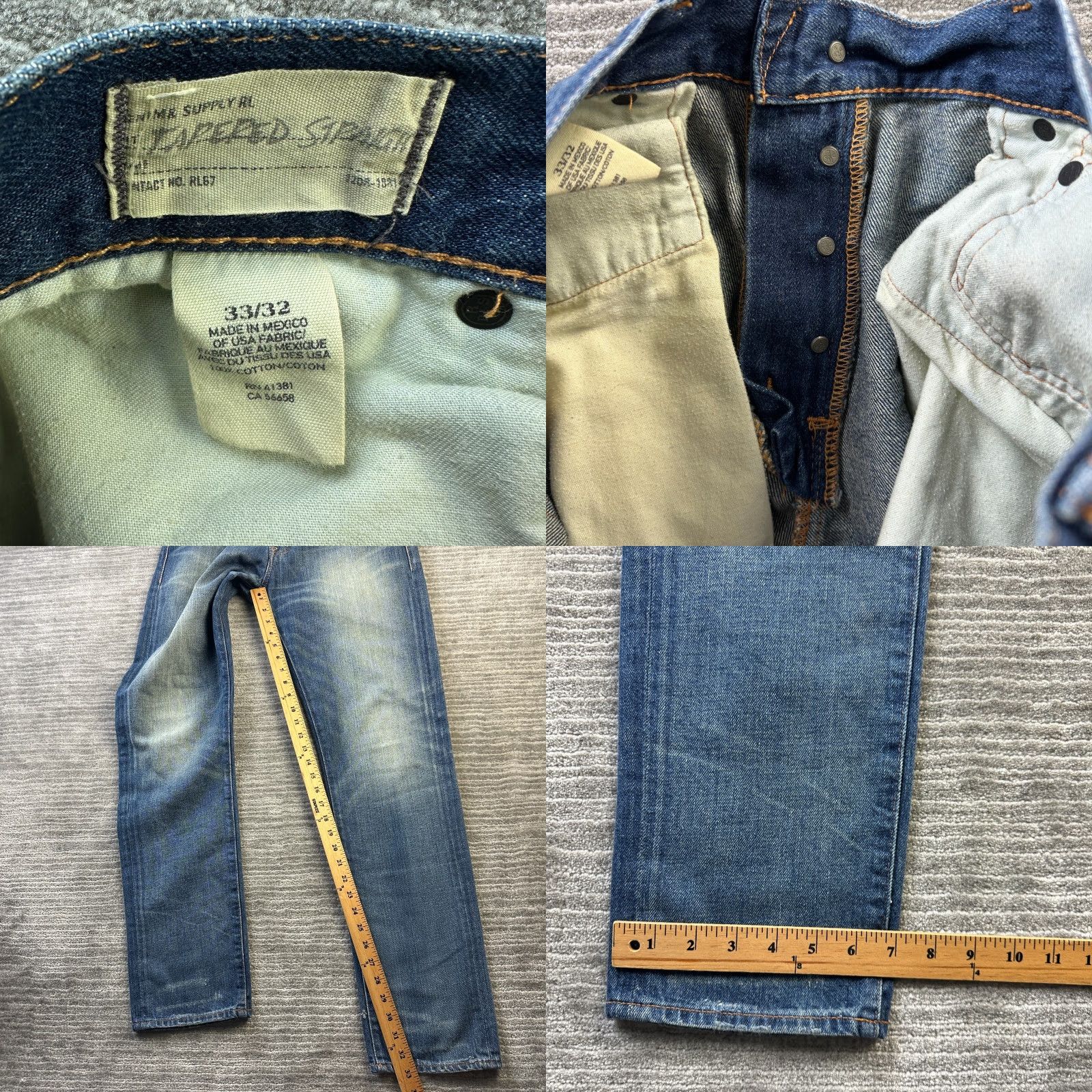 Ralph Lauren Ralph Lauren Denim & Supply Jeans Mens 33x32 Tapered Straight Size US 33 - 8 Thumbnail