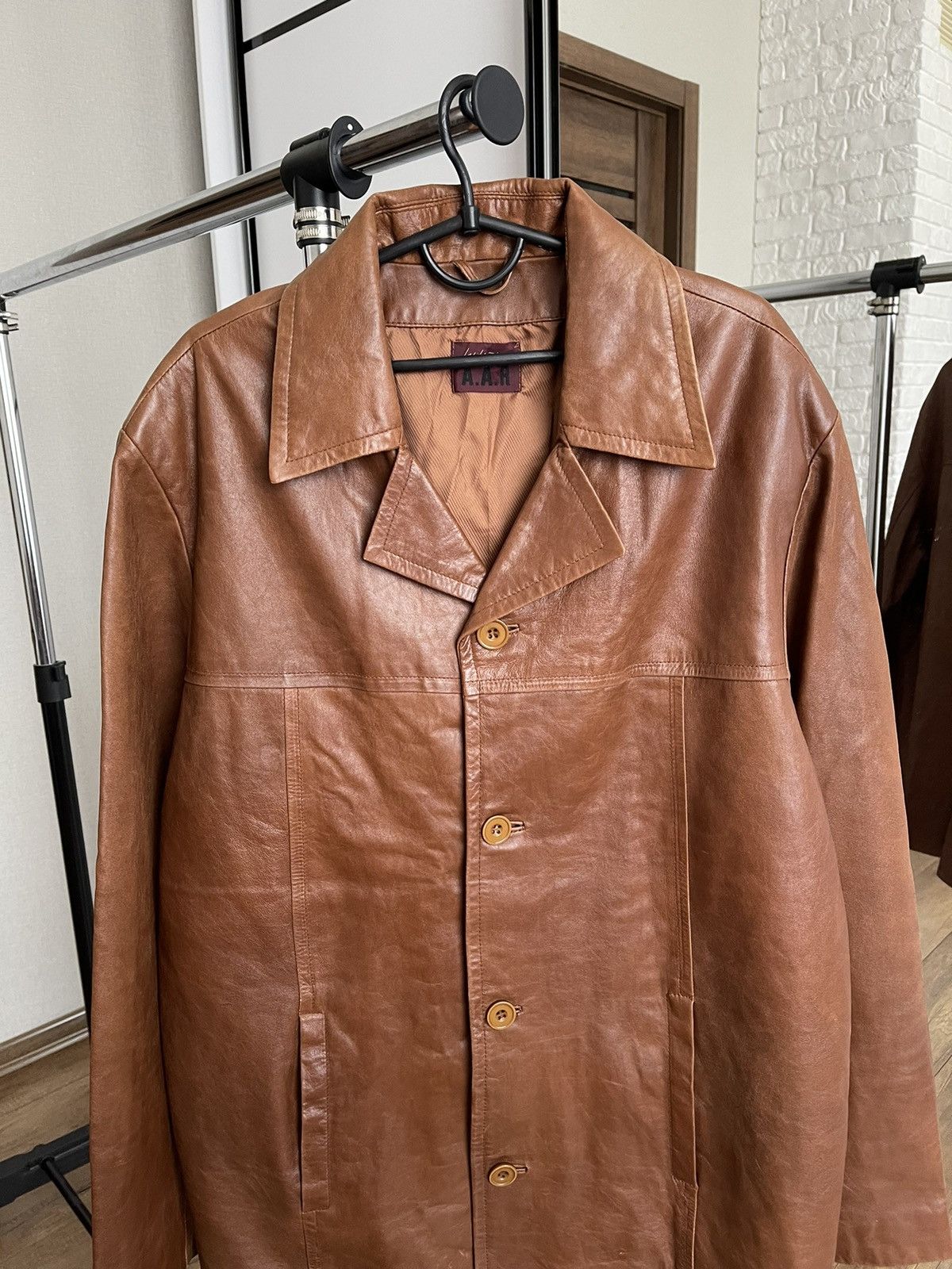 Yohji Yamamoto A.A.R Yohji Yamamoto Vintage Leather Coat Jacket 90s Size US L / EU 52-54 / 3 - 5 Thumbnail