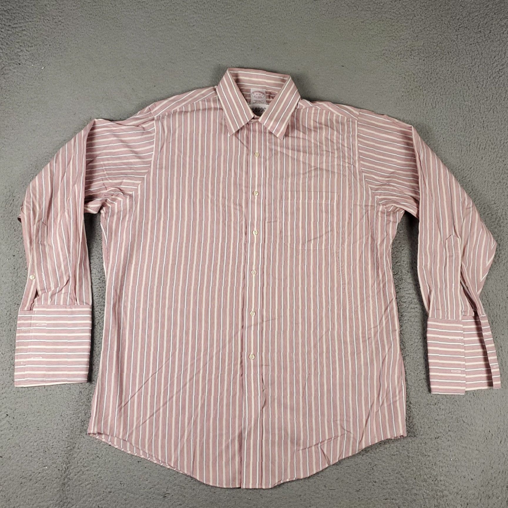Brooks Brothers Brooks Brothers Dress Shirt Mens Size 16 Red Striped French Cuff Button Up Size 42R - 2 Thumbnail