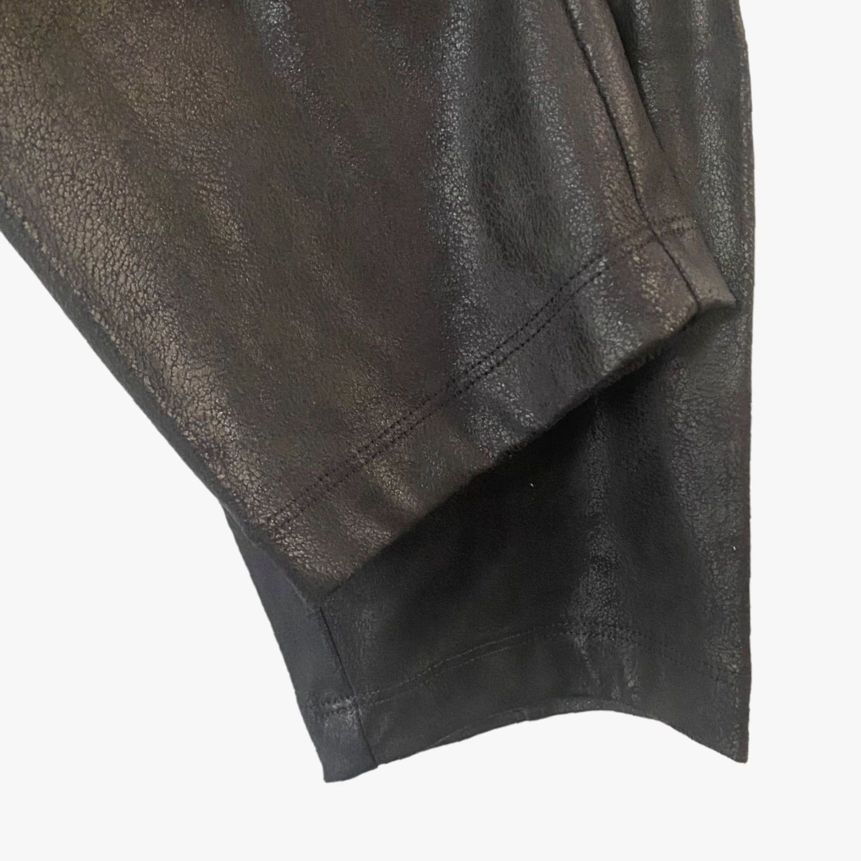 Vintage LYSSE Vegan Buffed Faux Suede Leggings Women's XL Black High-Waisted Stretch New Size 40" / US 18 - 7 Thumbnail