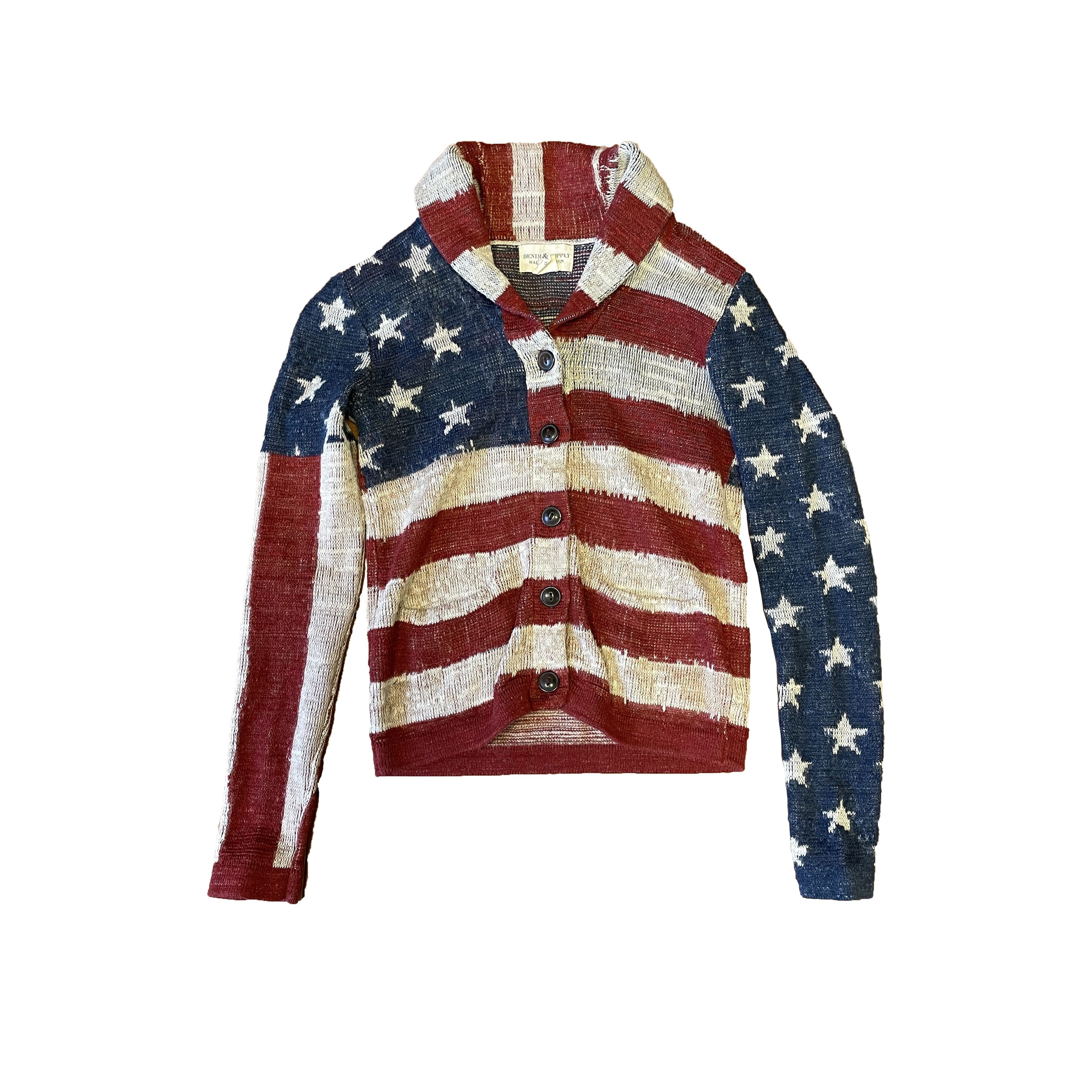 Denim & Supply Ralph Lauren × Polo Ralph Lauren × Ralph Lauren 2010's Ralph Lauren Flag Cardigan Size XS / US 0-2 / IT 36-38 - 1 Thumbnail