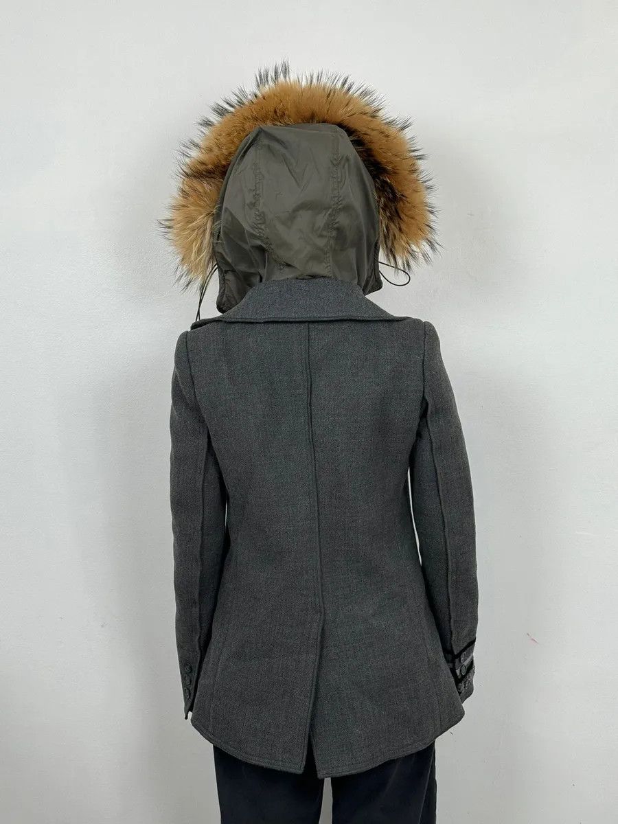 Dolce & Gabbana 2000s Dolce & Gabbana Grey Detachable Fur Hooded Coat Size XS / US 0-2 / IT 36-38 - 4 Thumbnail