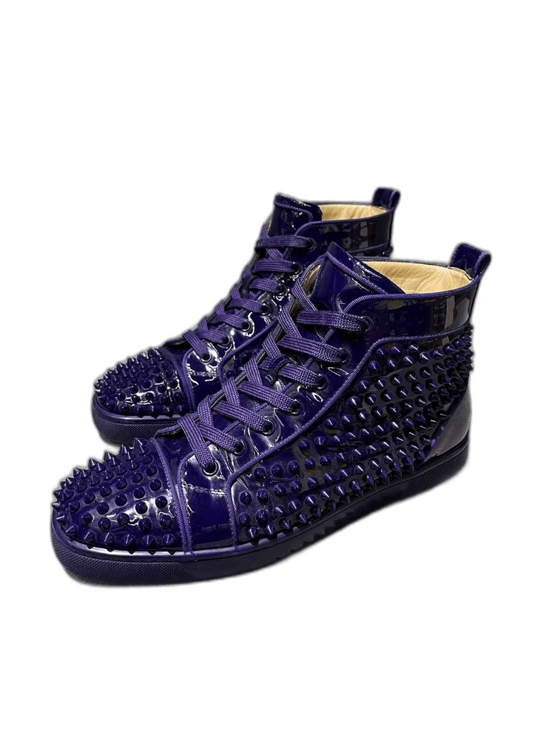 Christian Louboutin Purple High-Top Studded Sneakers