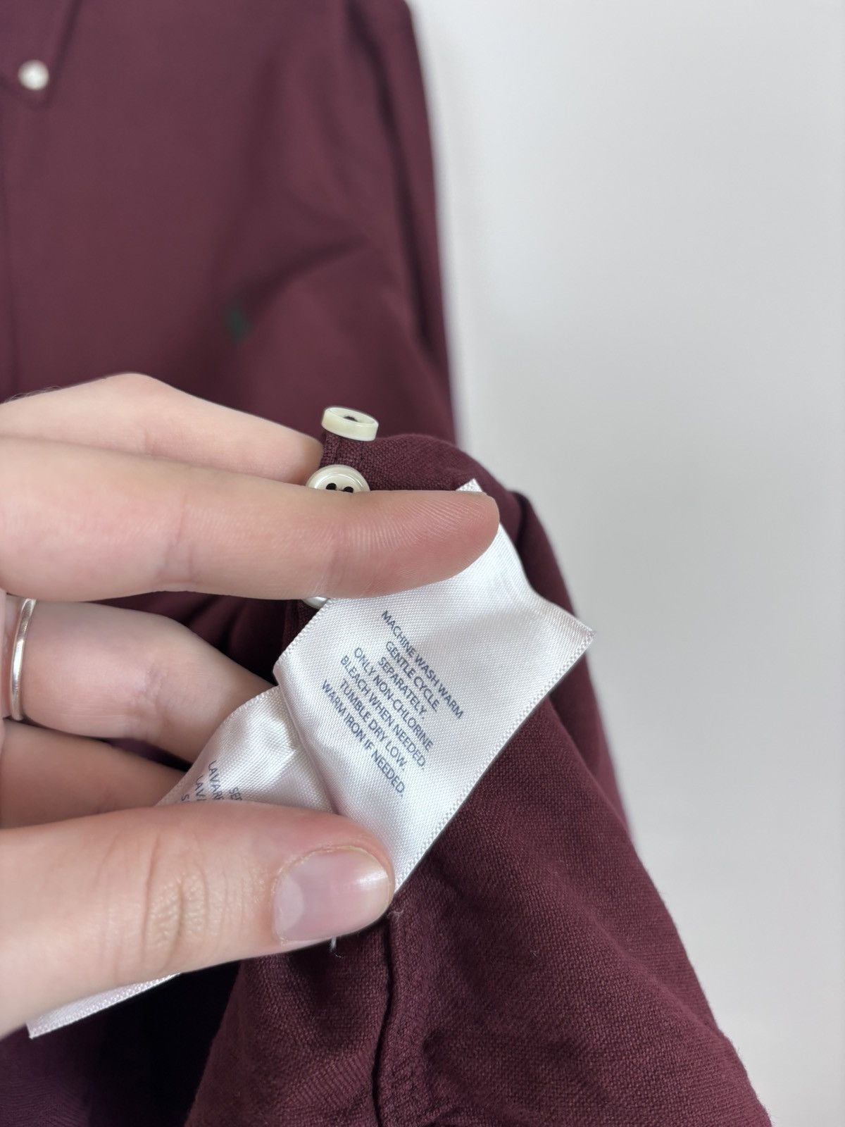 Ralph Lauren Ralph Lauren Men’s Slim Fit Burgundy Long Sleeve Shirt Size US XL / EU 56 / 4 - 11 Thumbnail