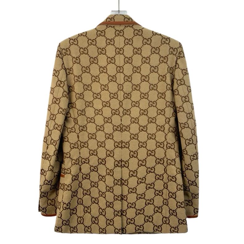 Gucci GucciBrown logo jacquad full print cotton lapel single-brea Size US L / EU 52-54 / 3 - 2 Thumbnail