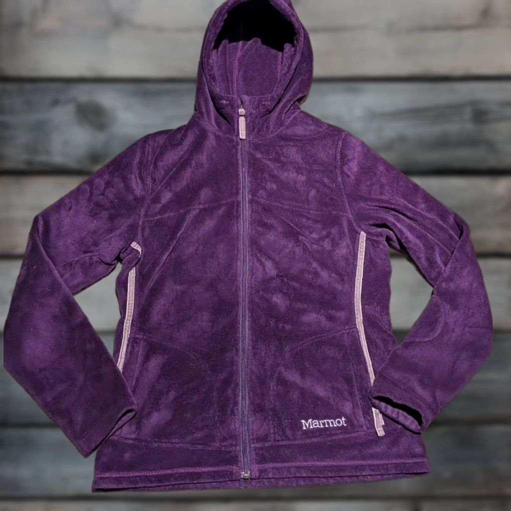 Marmot Marmot Womens S Plush Fleece Full Zip Jacket Hooded in Plum Purple, Purple, Zip, Pockets, Casual Outdoor Jacket Womens S Plum Purple Size S / US 4 / IT 40 - 1 Thumbnail