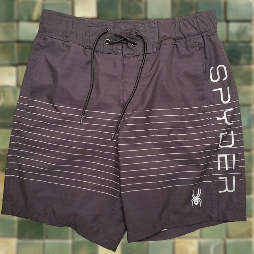 Spyder Spyder Board Shorts Mens Large Black Lined Swim Bathing Surf Outdoors Casual Bottom Size US 33 - 1 Thumbnail