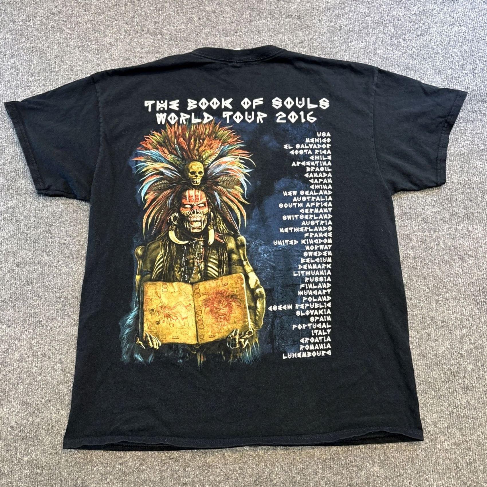 Vintage Iron Maiden T-Shirt Graphic Print Crew Neck Short Sleeve Size L Black Men Rock Music 2016 Book of Souls World Tour Eddie Vintage No Size US L / EU 52-54 / 3 - 5 Thumbnail