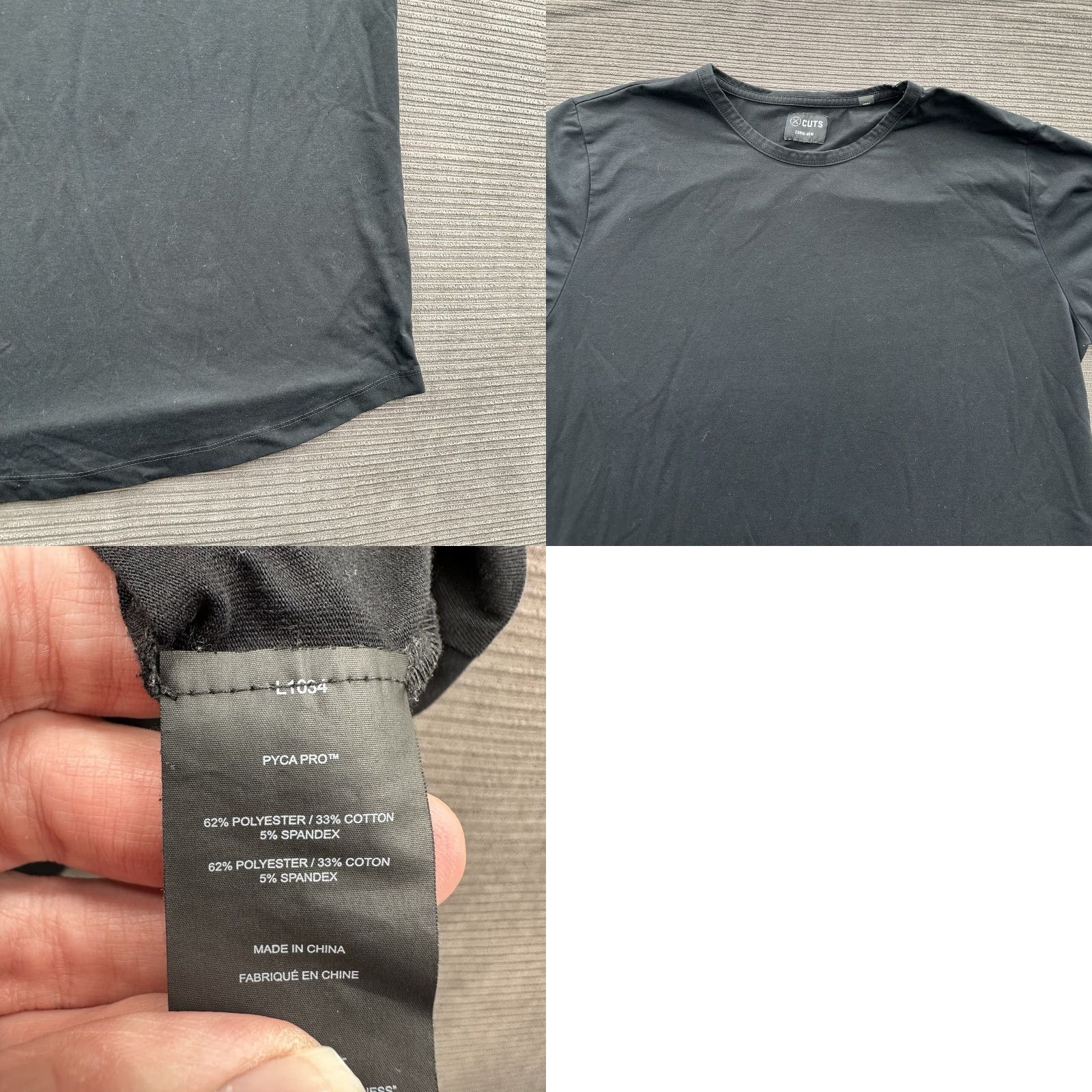 Cuts Cuts Shirt Men XL Black Polyester Athletic Outdoor Crew Neck Short Sleeve Logo Vintage No Size US XL / EU 56 / 4 - 8 Thumbnail