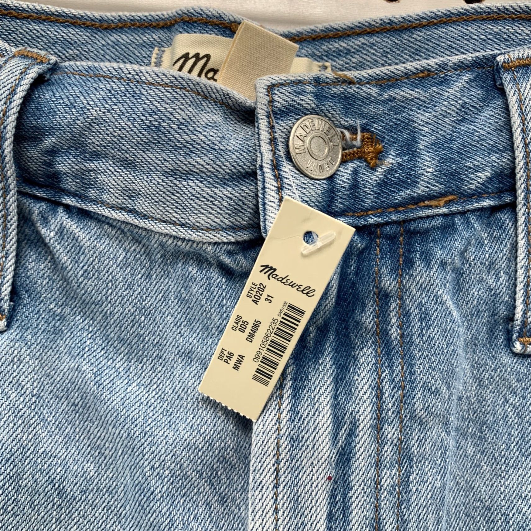 Madewell VINTAGE Madewell High Rise Raw Hem Denim Shorts 34x3 Women's Size 31 Blue Cut-Off 90s Size 24" / US 00 / IT 34 - 6 Thumbnail