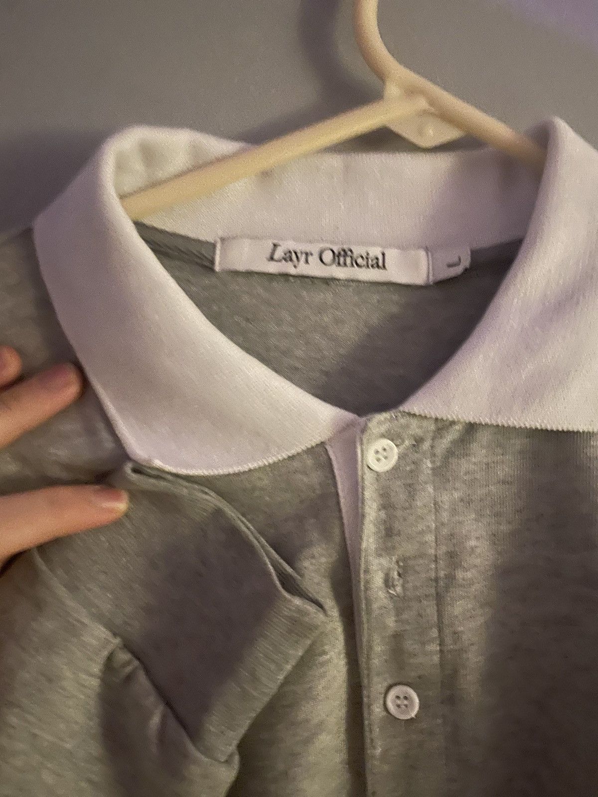 Designer Layr Grey Long sleeve Polo Size US L / EU 52-54 / 3 - 3 Thumbnail