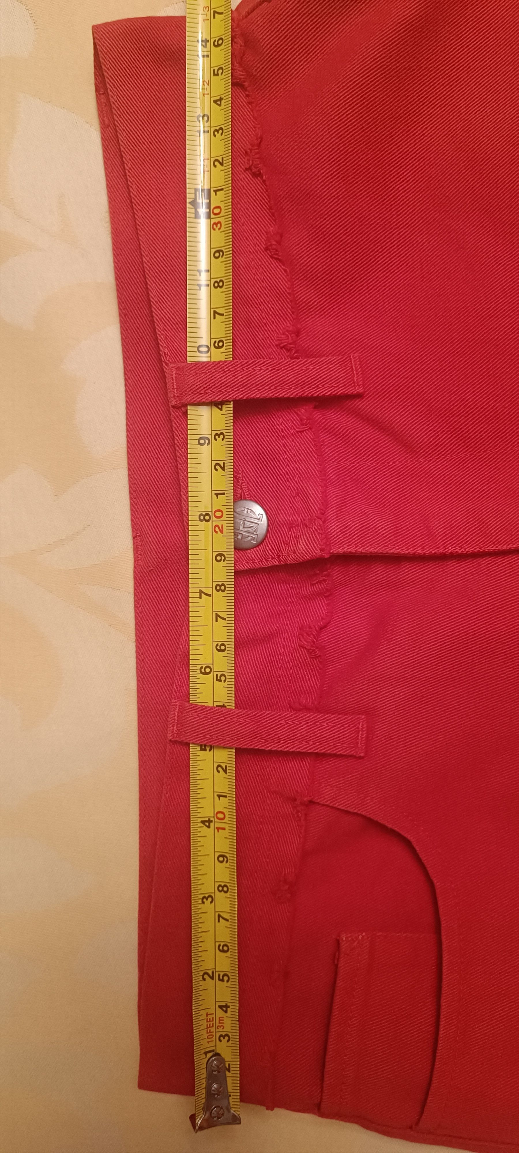 Jean Paul Gaultier 90's - Red denim shorts with fringes Size 26" / US 2 / IT 38 - 13 Thumbnail