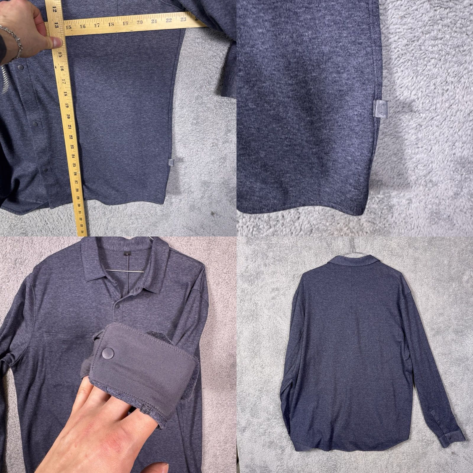 Lululemon Lululemon Shirt Mens XL Soft Knit Overshirt Snap Shacket LM3CZMS Heather Blue Size US XL / EU 56 / 4 - 8 Thumbnail