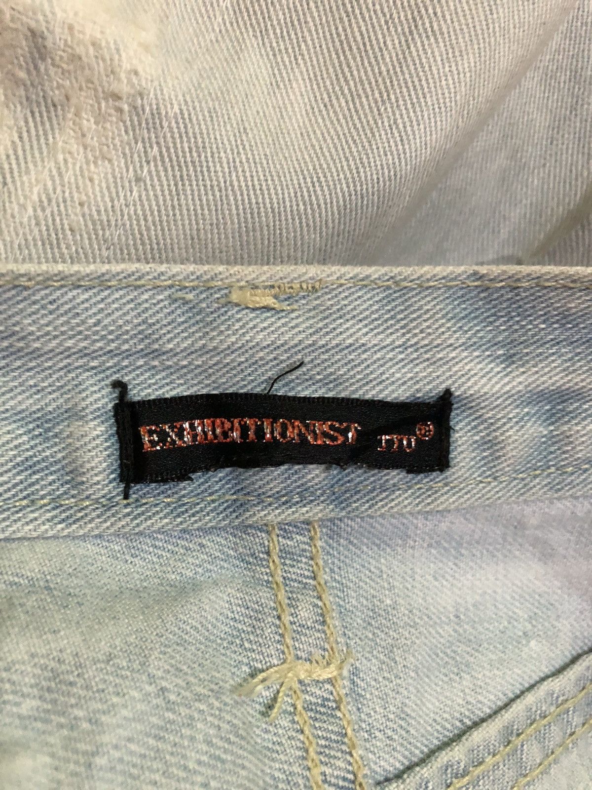 Japanese Brand Exhibitionist Stone Wash Distressed Denim Pants Size US 31 - 3 Thumbnail