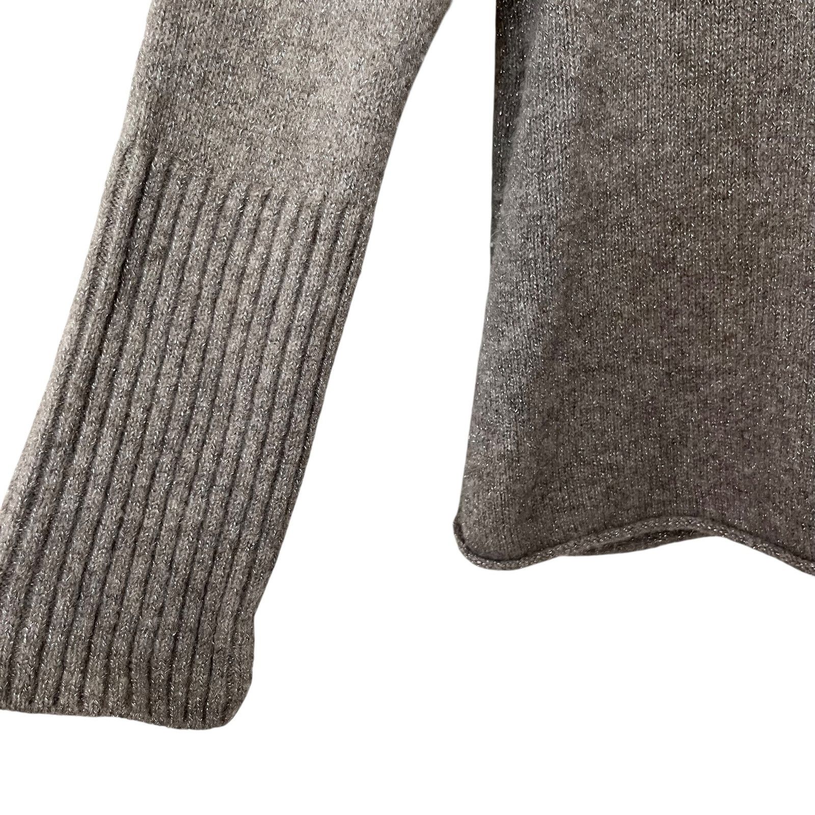 Allsaints All Saints Tan Silver Metallic Thread Oversized Sweater Size S / US 4 / IT 40 - 3 Thumbnail