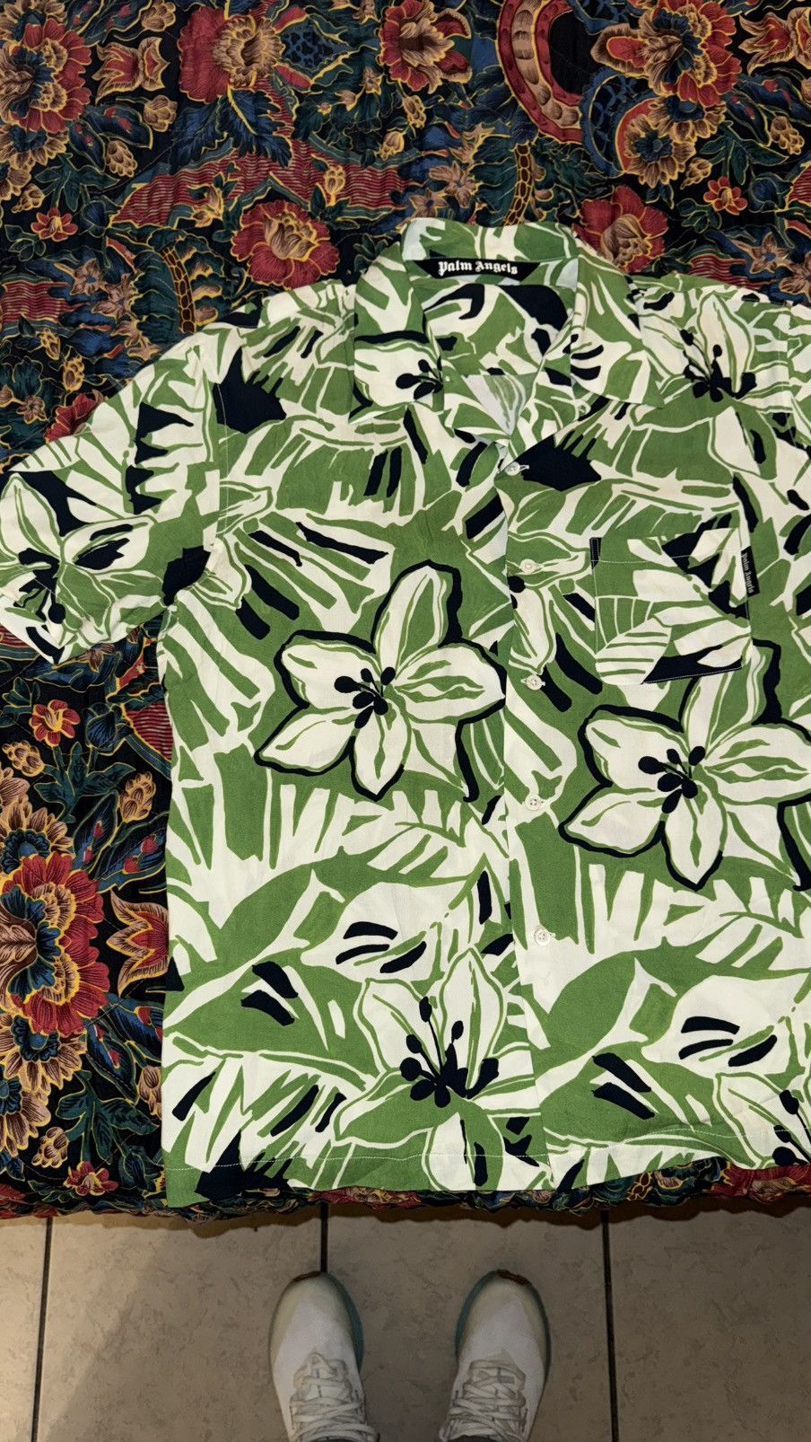 Palm Angels Palm Angels Macro Hibiscus Floral Print Short-Sleeved Shirt Size US M / EU 48-50 / 2 - 5 Thumbnail