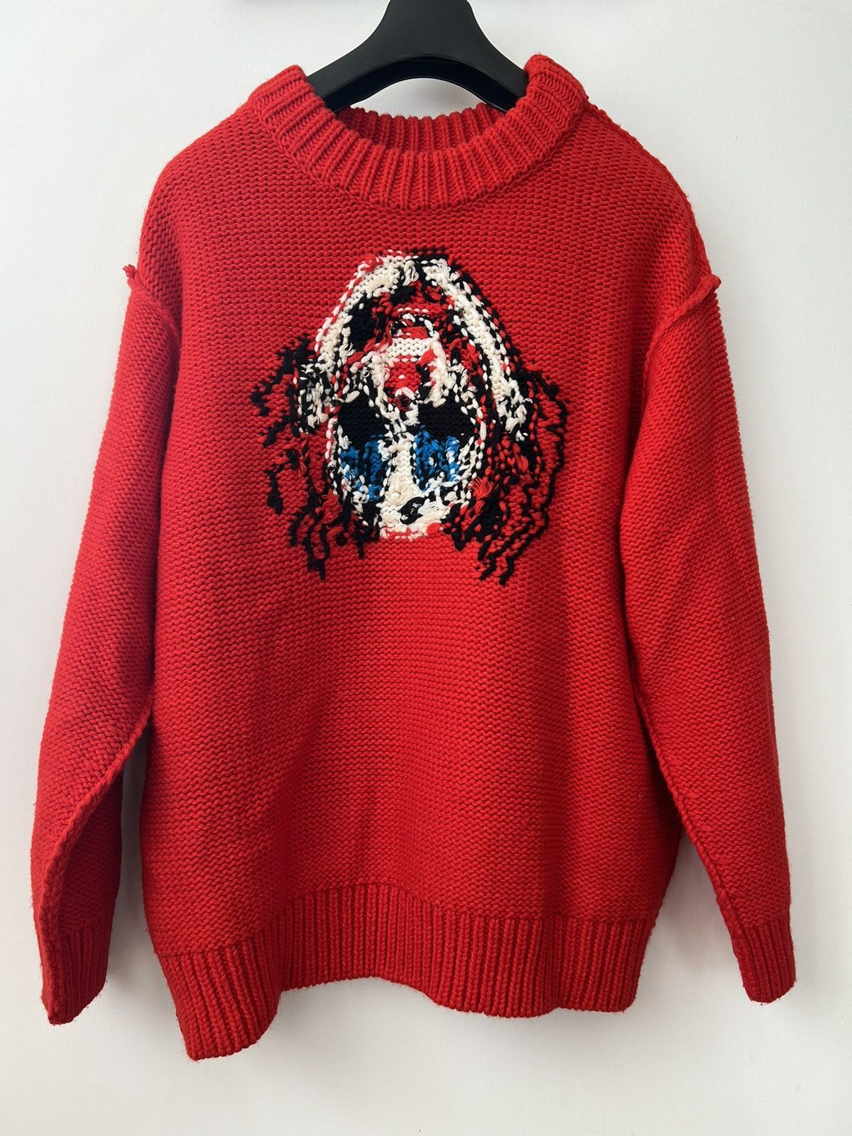 Doublet Hand Knit Jacquard Pullover Sweater - Red 🤡 Size US M / EU 48-50 / 2 - 5 Thumbnail