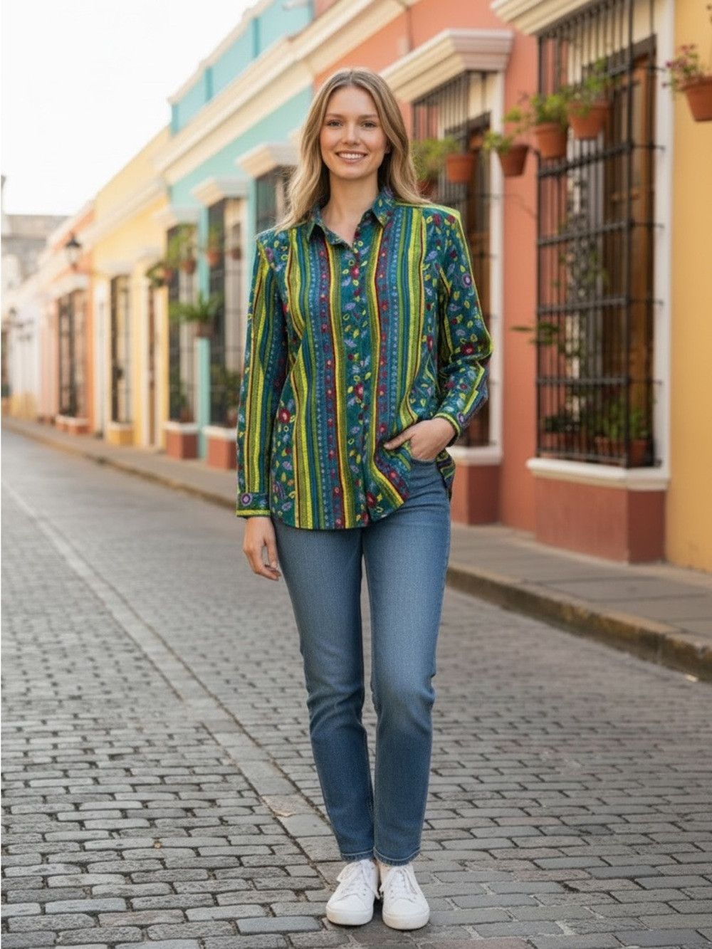 Other Vintage Maggie Sweet Floral Button-Down Long Sleeve Shirt S Size L / US 10 / IT 46 - 1 Thumbnail