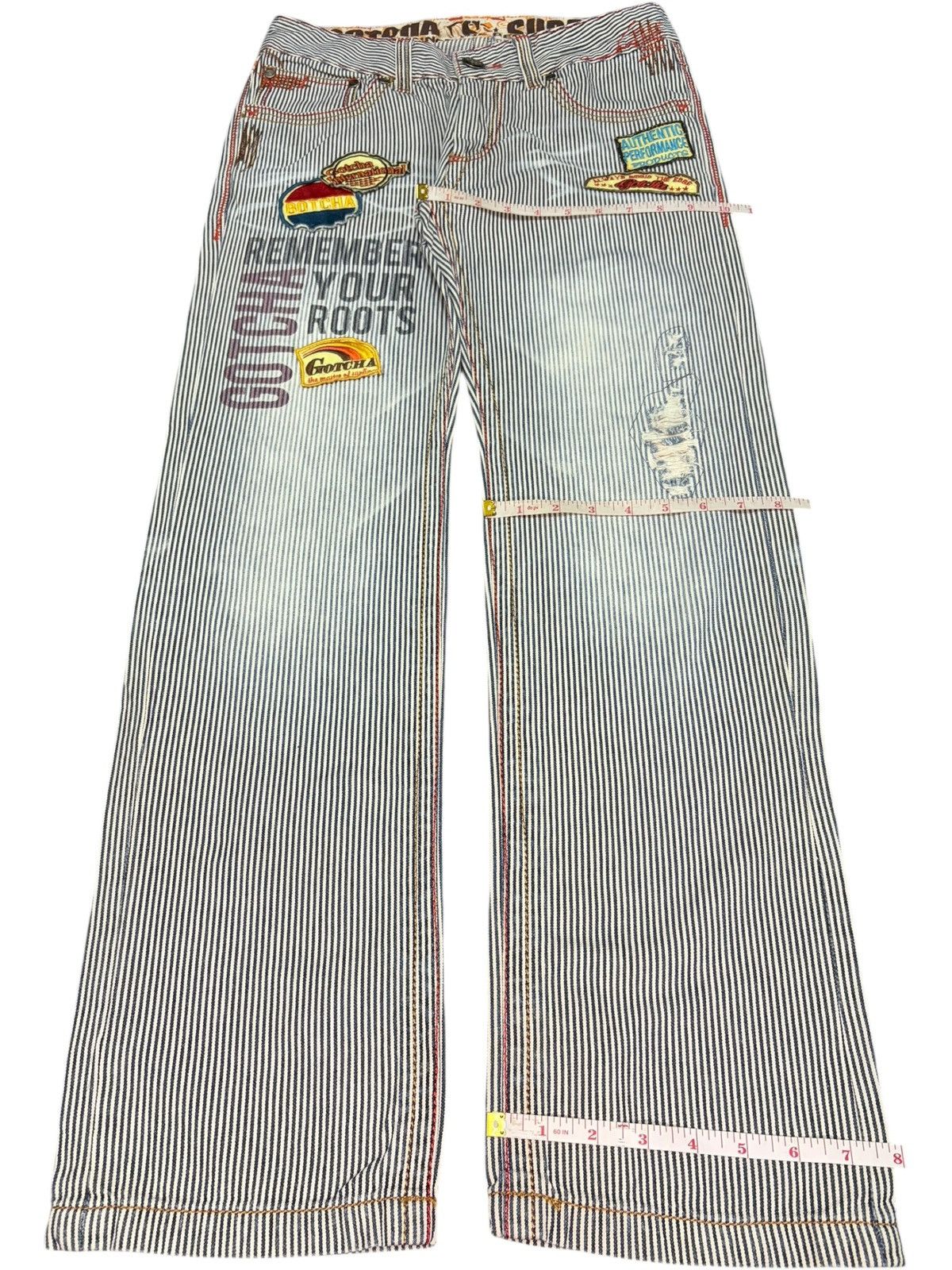 Edwin Vintage Japanese Brand Hickory Patches Distress Jeans Size US 30 / EU 46 - 8 Thumbnail