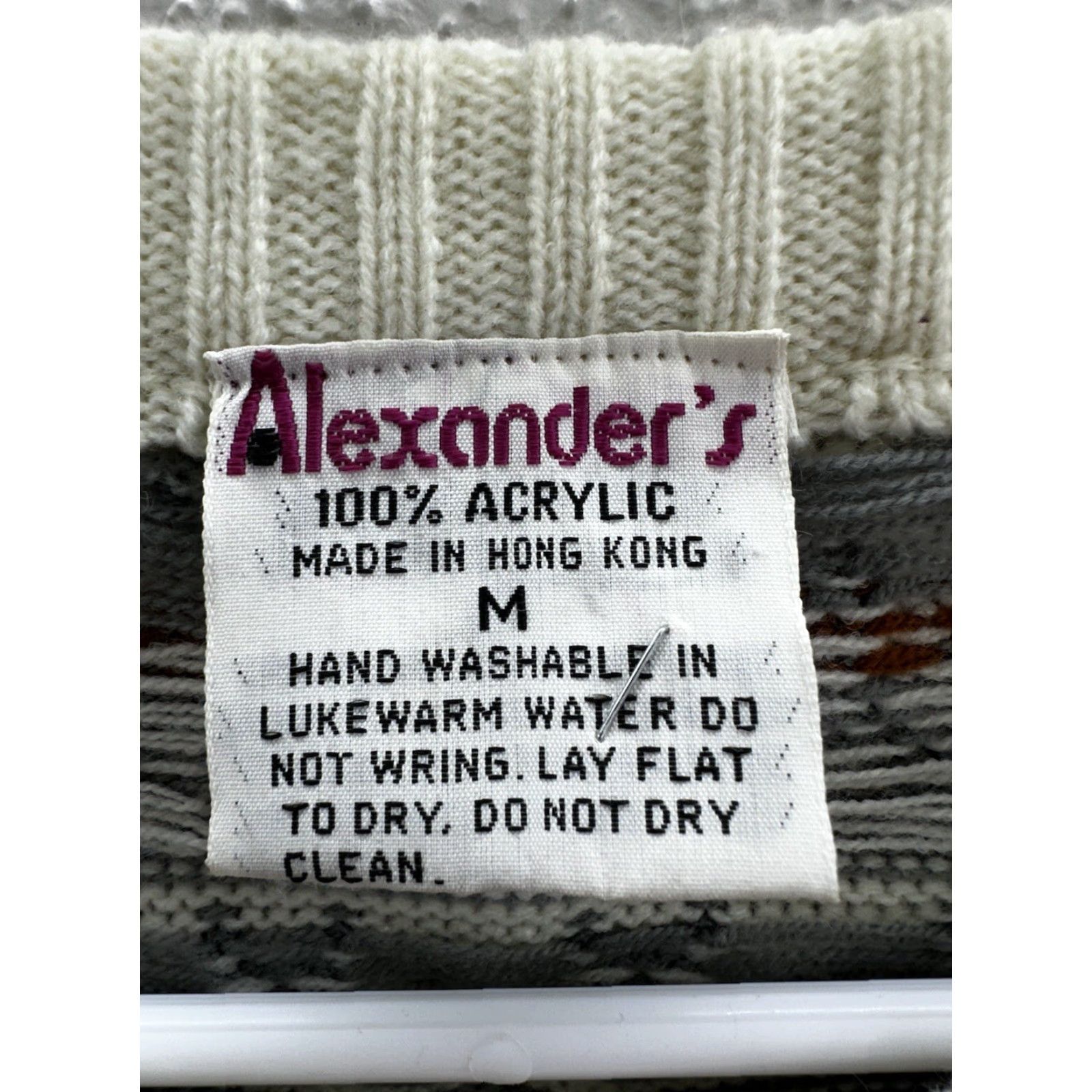 Vintage Alexanders Womens Sweater Size Medium Fair Isle Long Sleeve Tie Waist Pullover Knitted Knit Casual Size M / US 6-8 / IT 42-44 - 4 Thumbnail